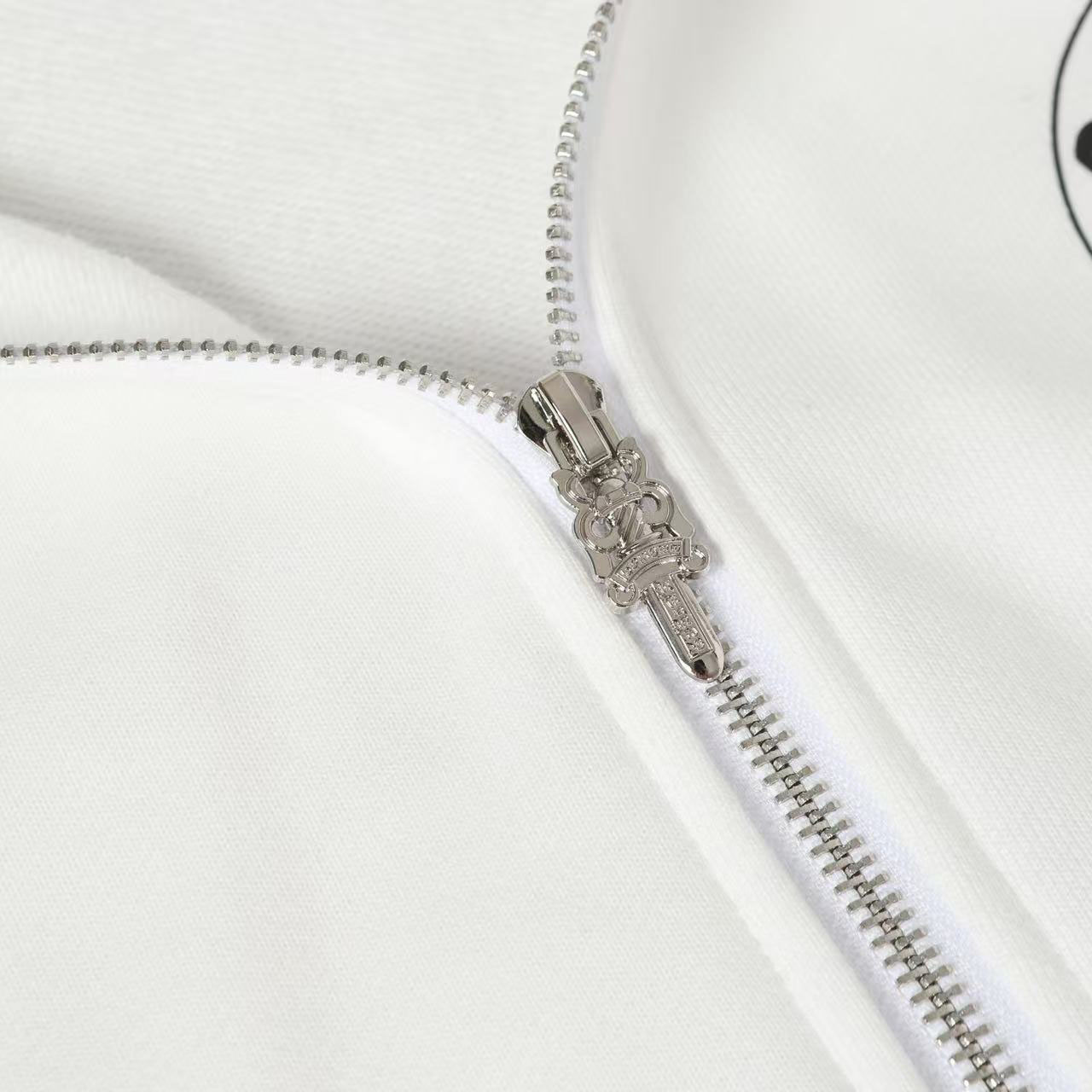 Chrome Hearts Horseshoe Logo Gradient Zip Up Hoodie  'White' - DesignerGu