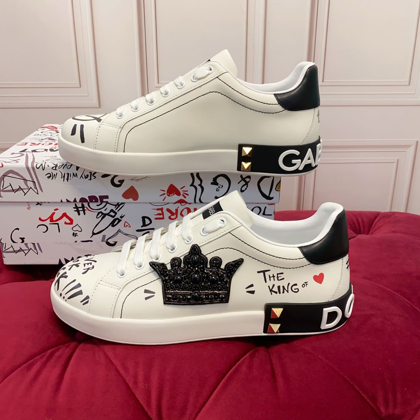 Dolce & Gabbana Portofino Nappa Calfskin Sneakers - DesignerGu
