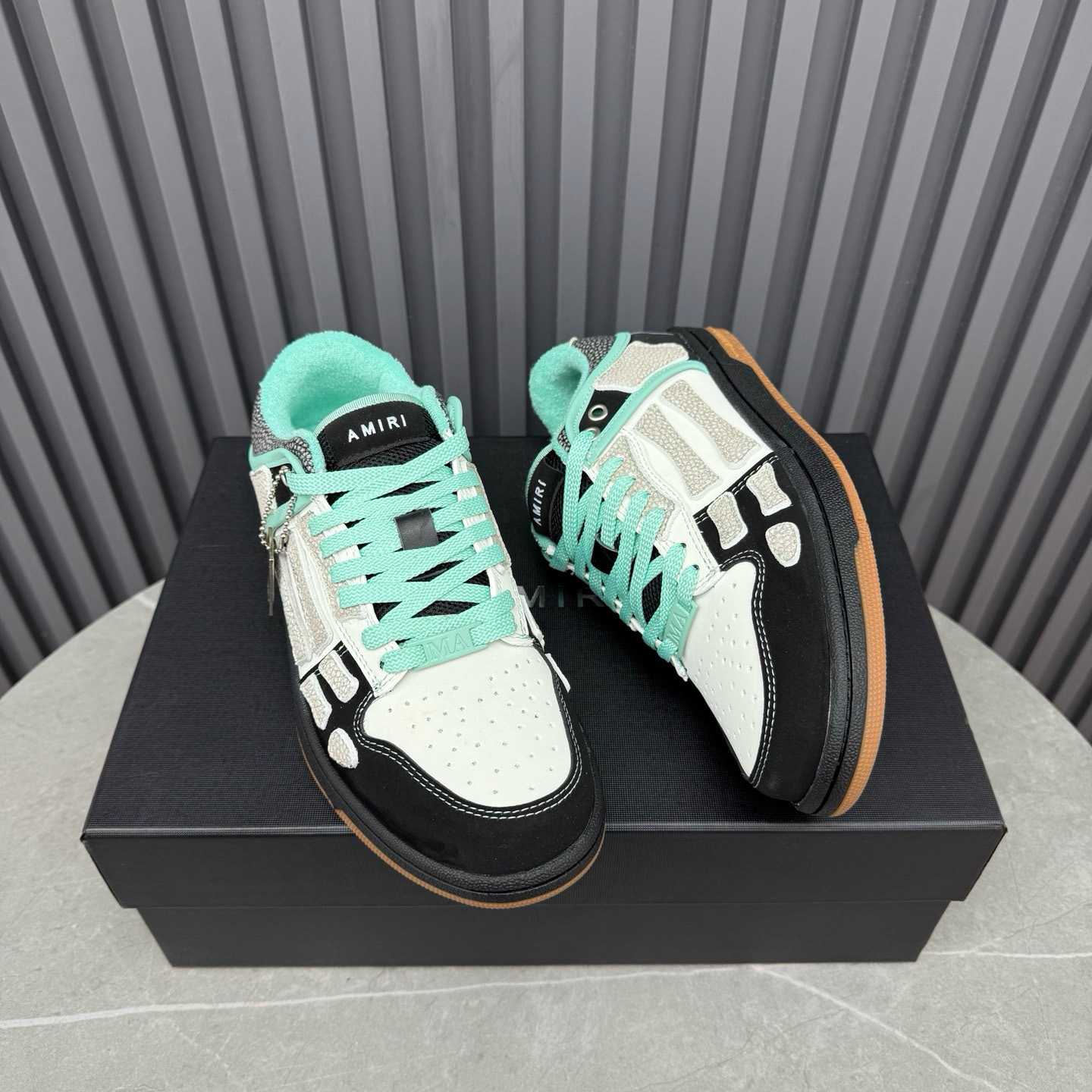 Amiri Black & Blue XL Skel Top Low Sneakers - DesignerGu