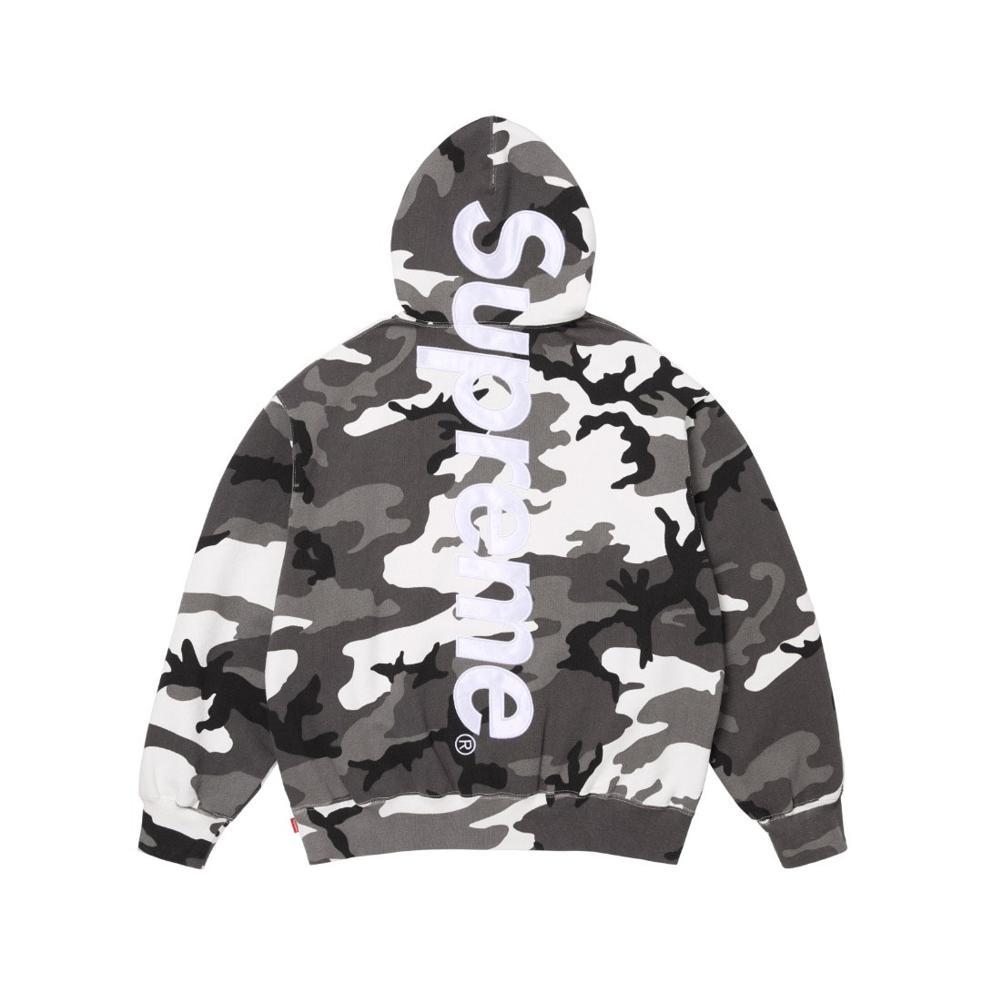 Supreme Satin Appliqué Hooded Sweatshirt 'Snow Camo' - DesignerGu