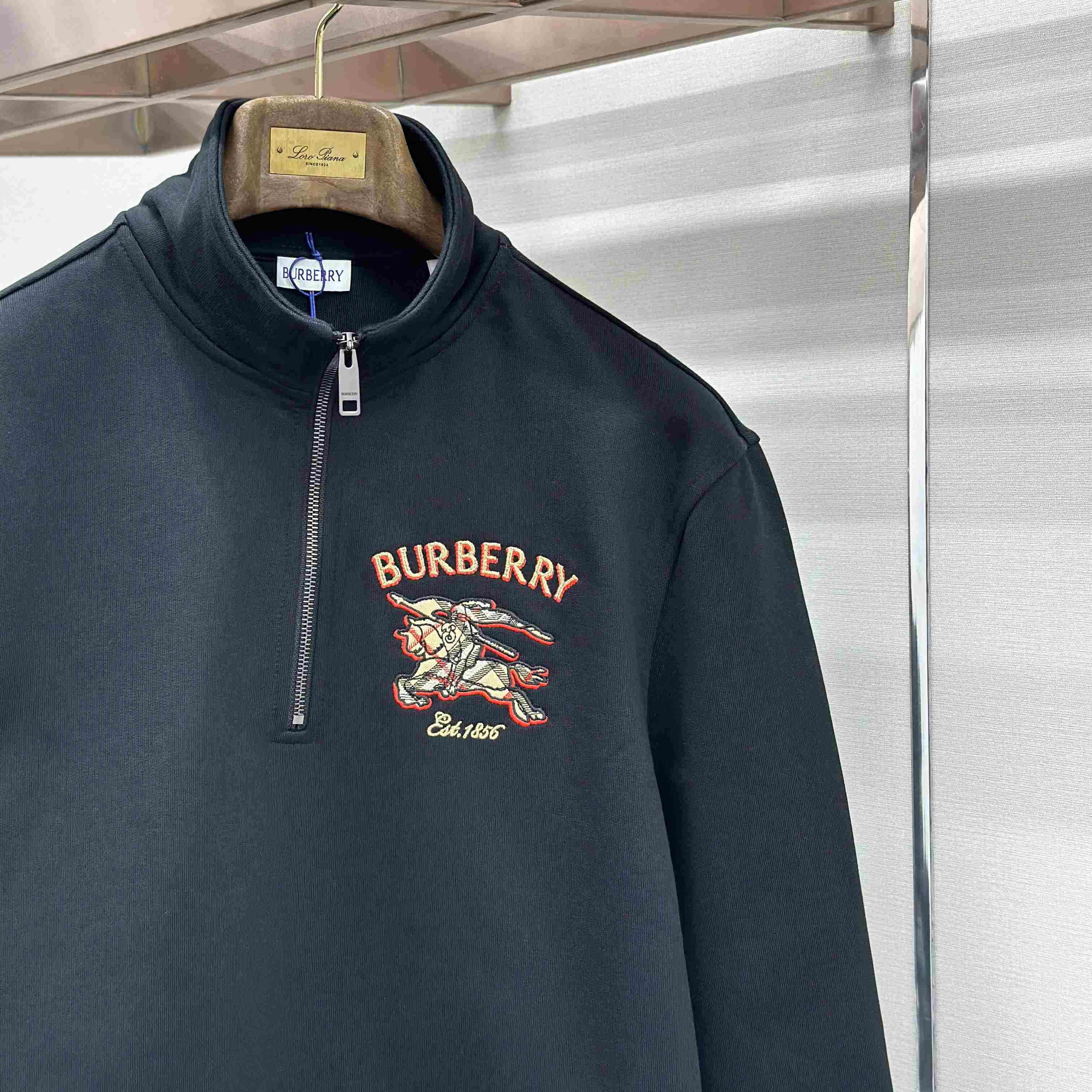 Burberry Knight Check Cotton Half-zip Sweatshirt - DesignerGu