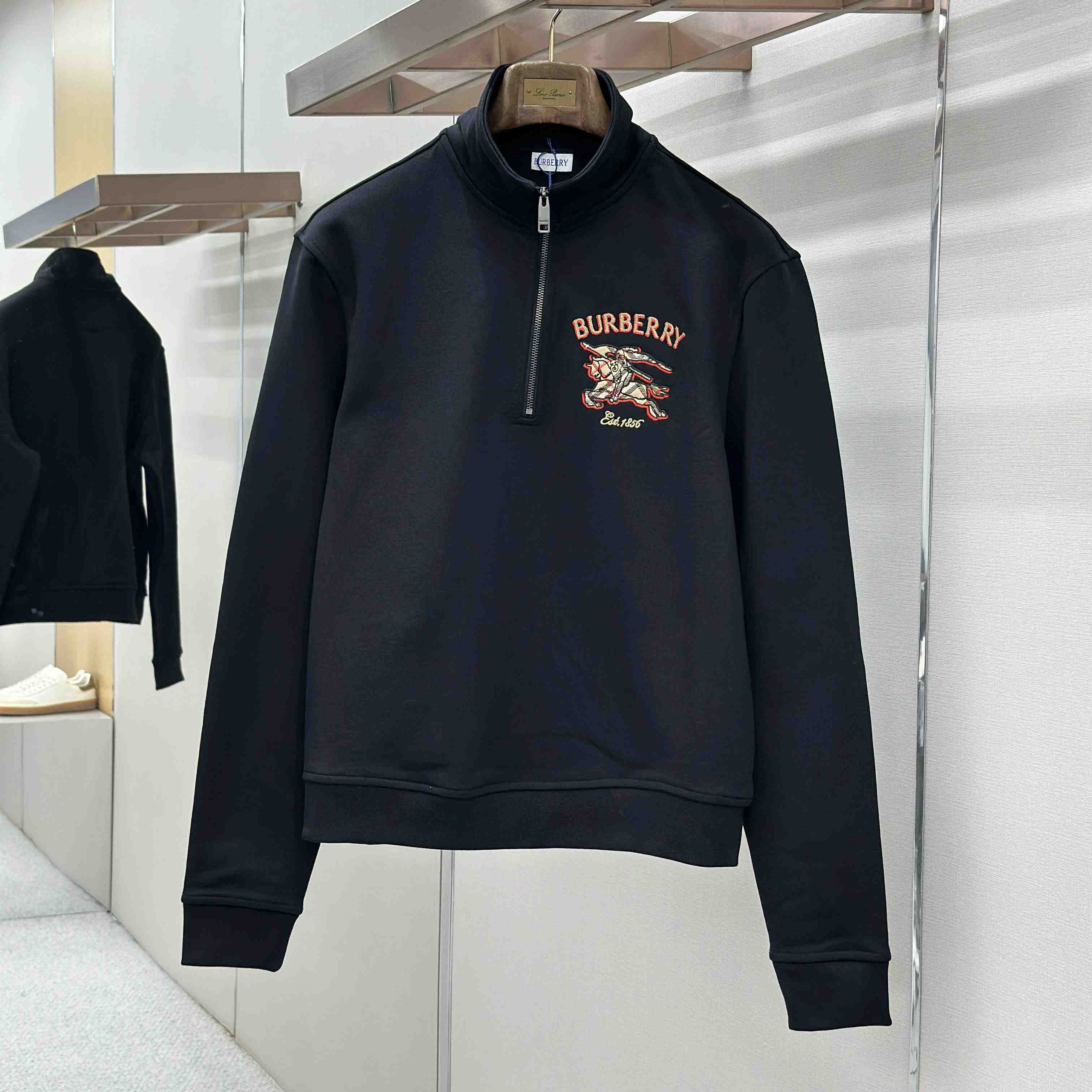 Burberry Knight Check Cotton Half-zip Sweatshirt - DesignerGu