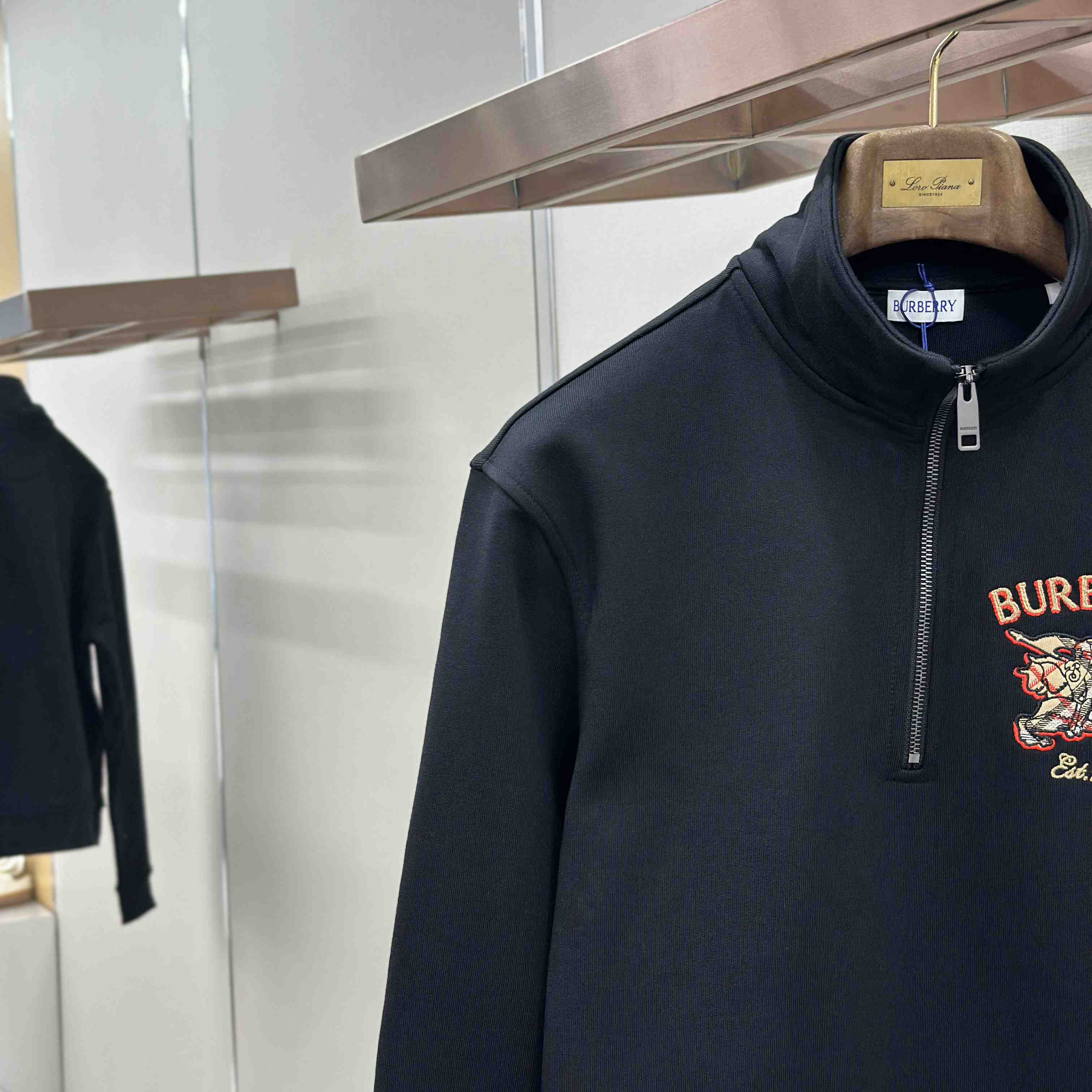 Burberry Knight Check Cotton Half-zip Sweatshirt - DesignerGu