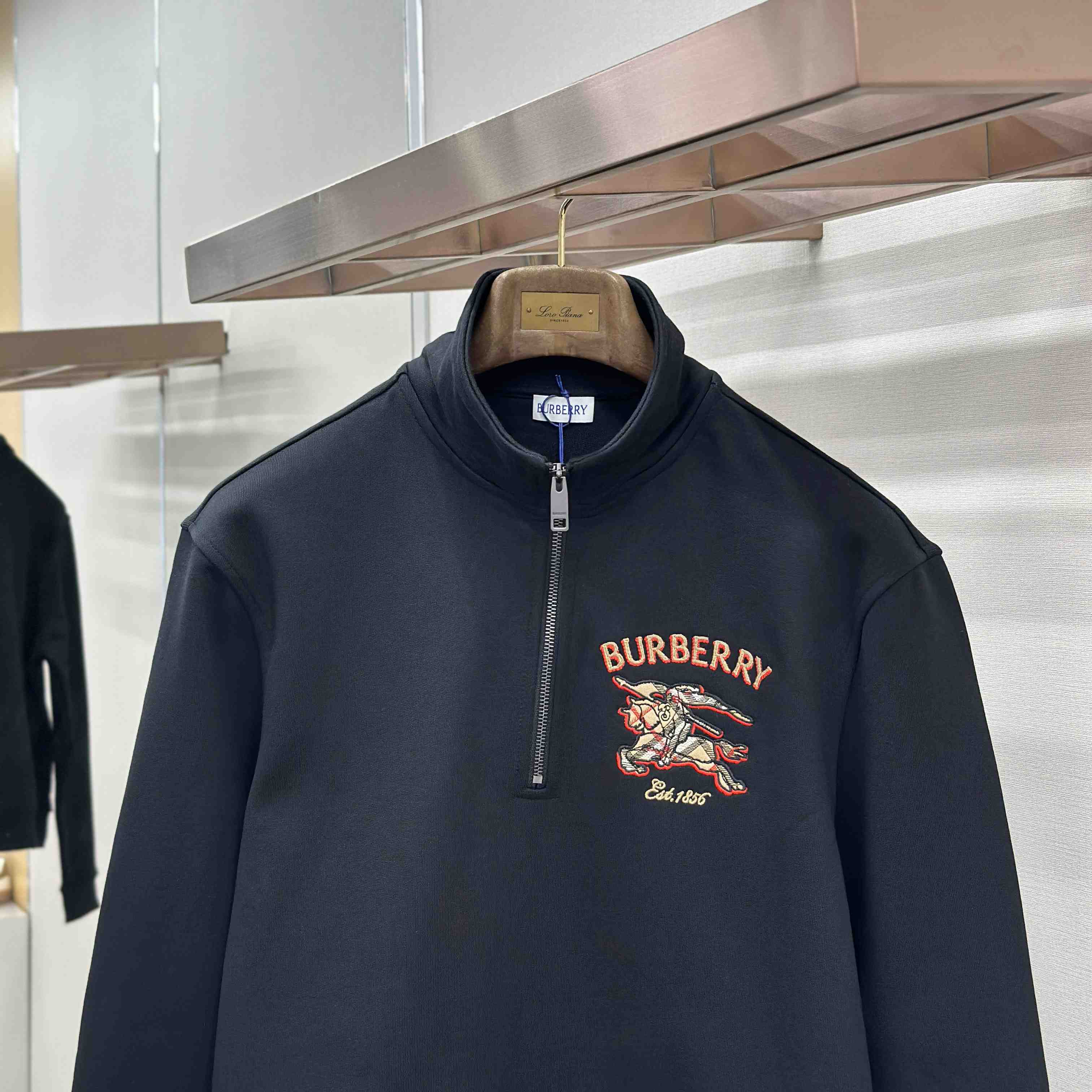Burberry Knight Check Cotton Half-zip Sweatshirt - DesignerGu