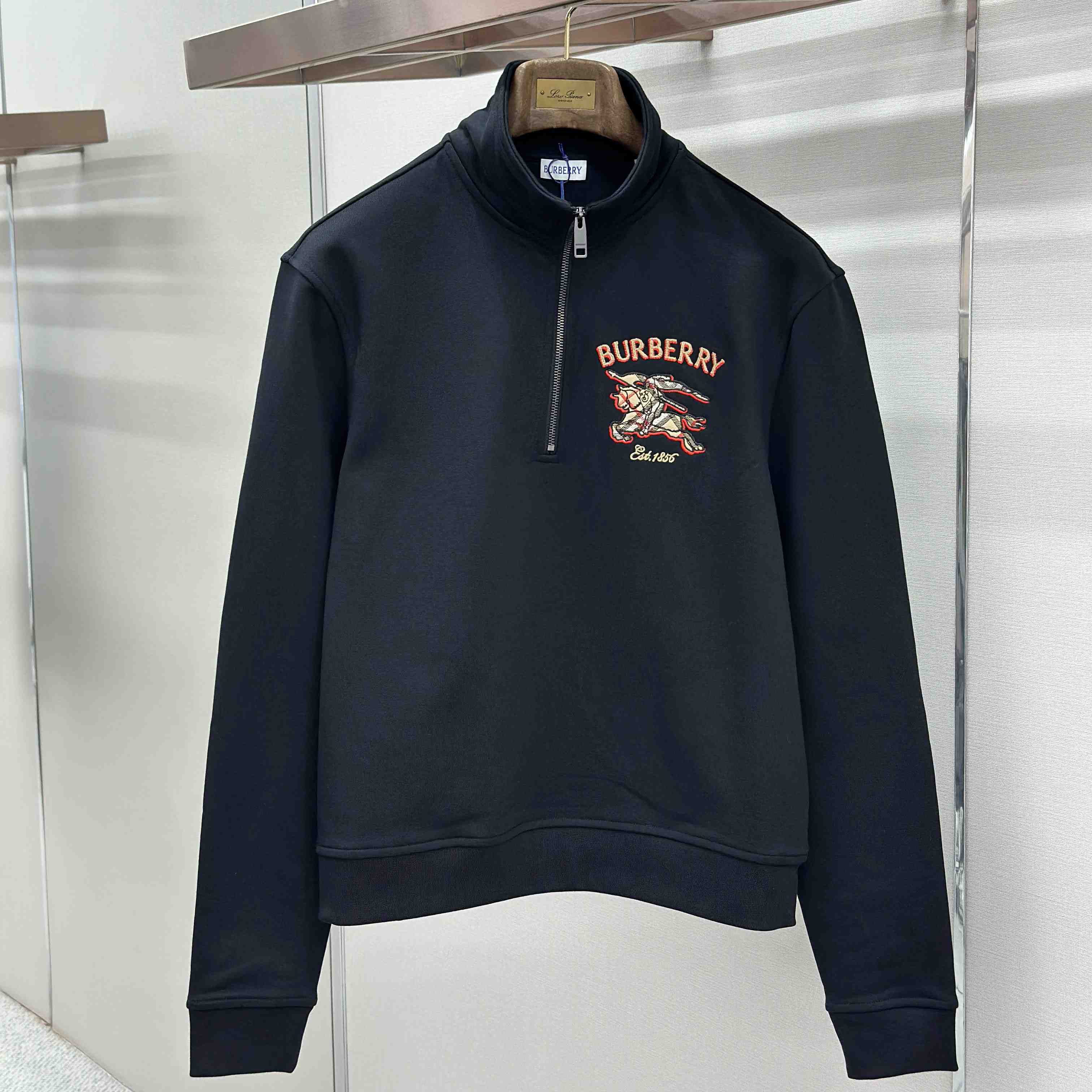 Burberry Knight Check Cotton Half-zip Sweatshirt - DesignerGu