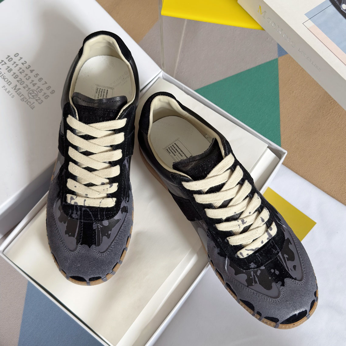 Maison Margiela Replica Paint Leather Sneakers - DesignerGu