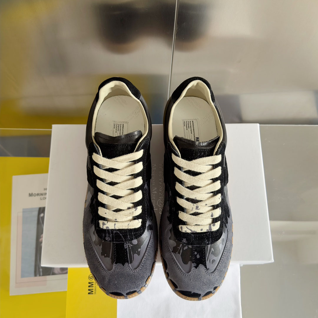 Maison Margiela Replica Paint Leather Sneakers - DesignerGu