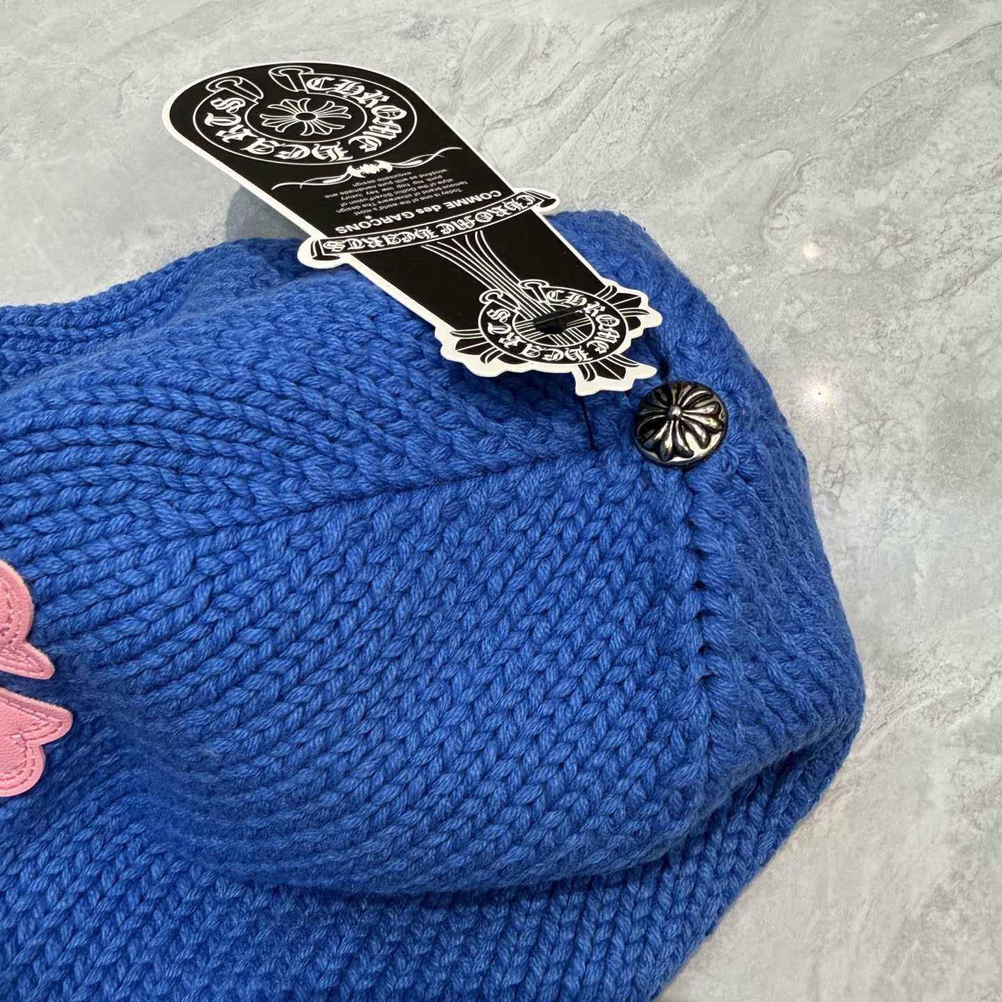 Chrome Heart Cross Patch Knit Beanie - DesignerGu