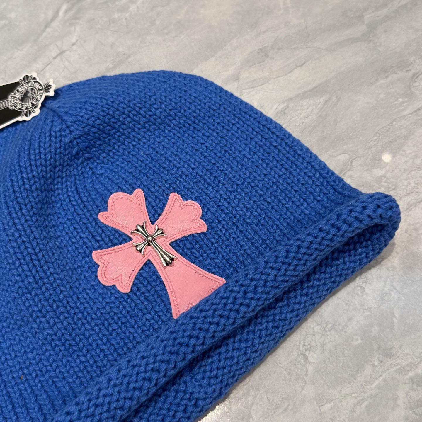 Chrome Heart Cross Patch Knit Beanie - DesignerGu