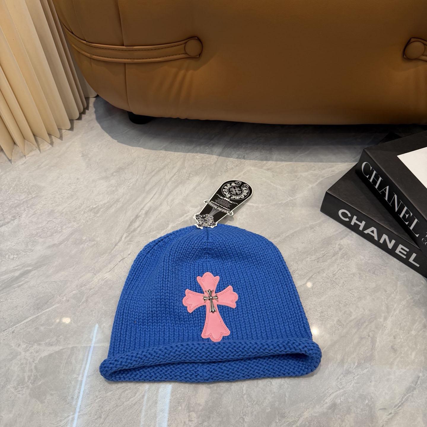 Chrome Heart Cross Patch Knit Beanie - DesignerGu