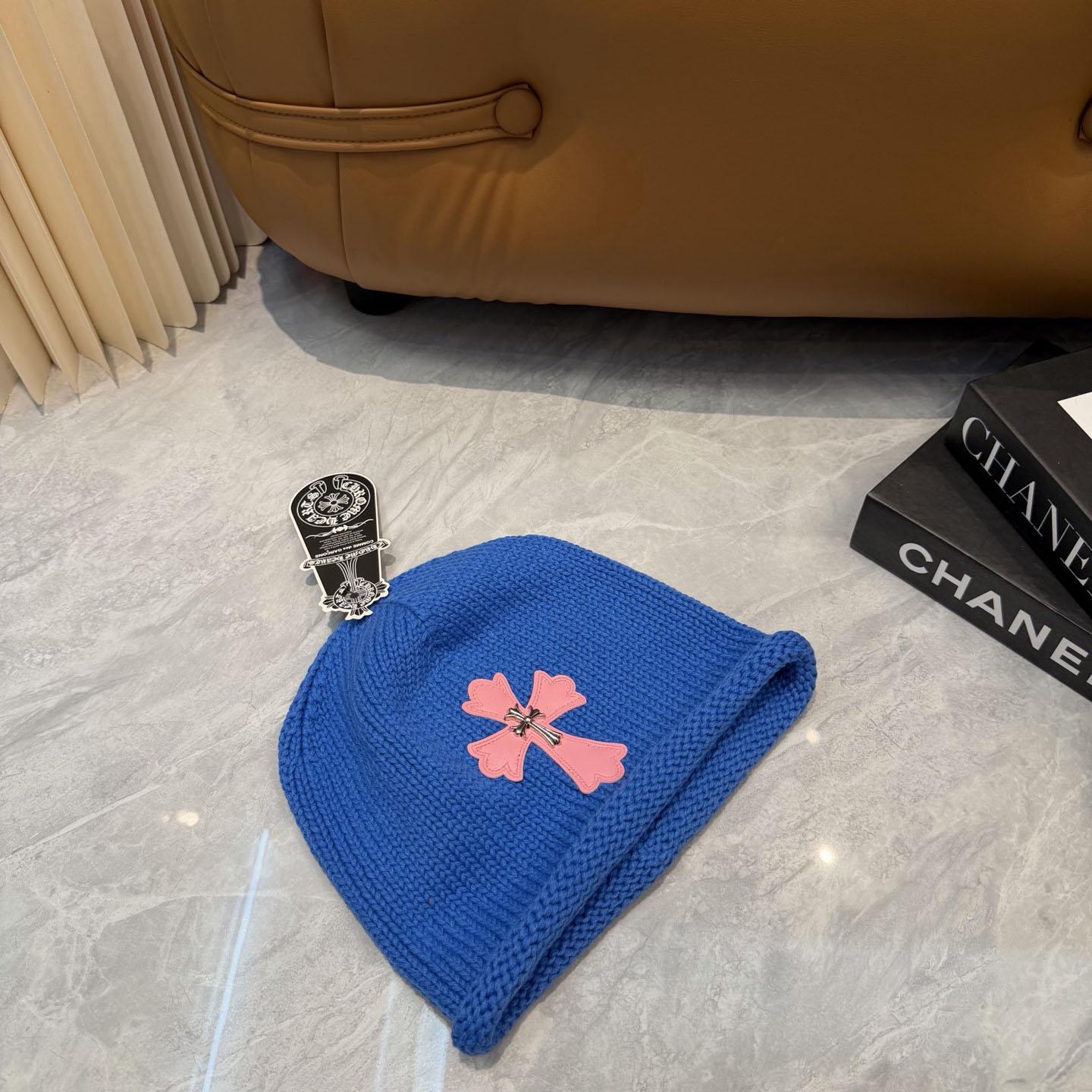 Chrome Heart Cross Patch Knit Beanie - DesignerGu