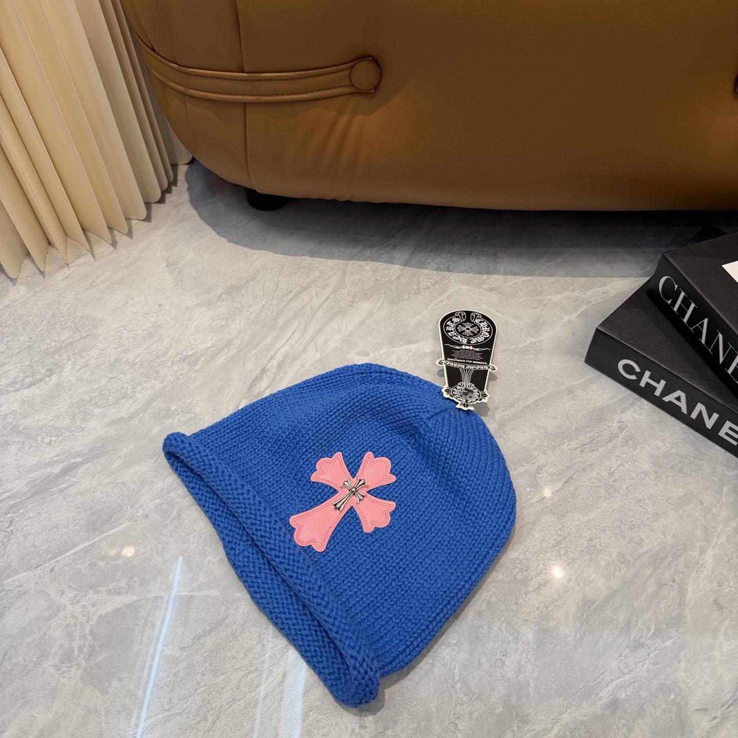 Chrome Heart Cross Patch Knit Beanie - DesignerGu