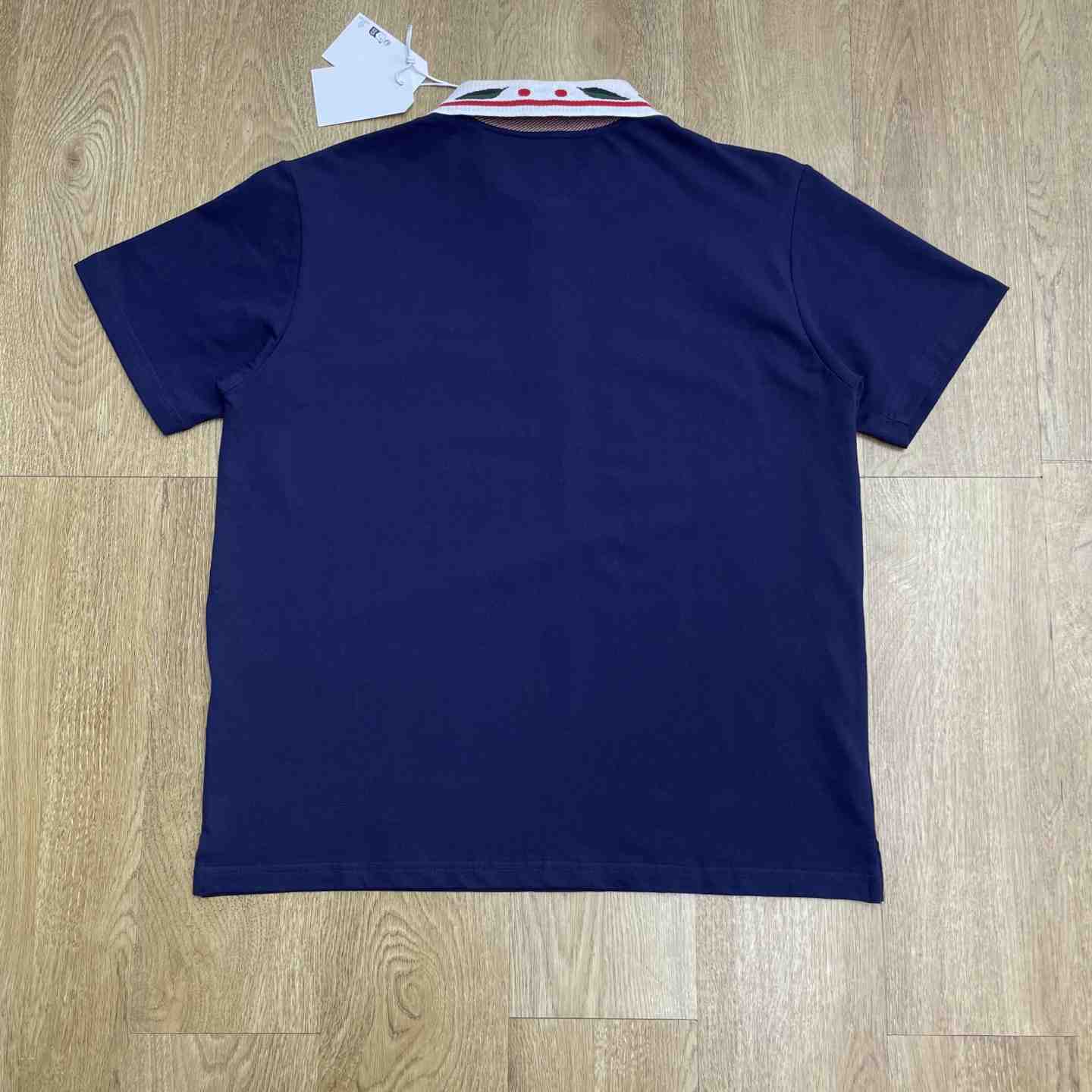 Casablanca Navy Laurel Pique Short Sleeve Polo Shirt C1174 - DesignerGu