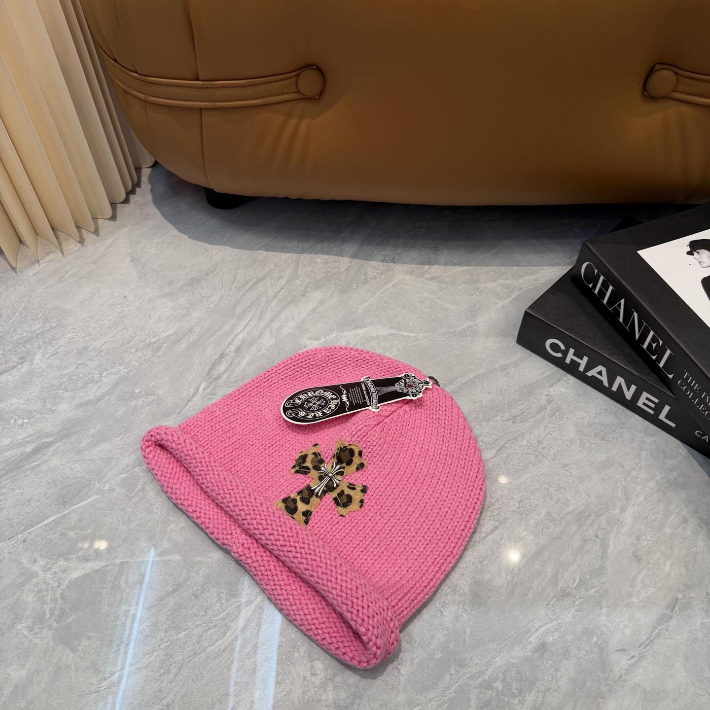 Chrome Heart Cross Patch Knit Beanie - DesignerGu