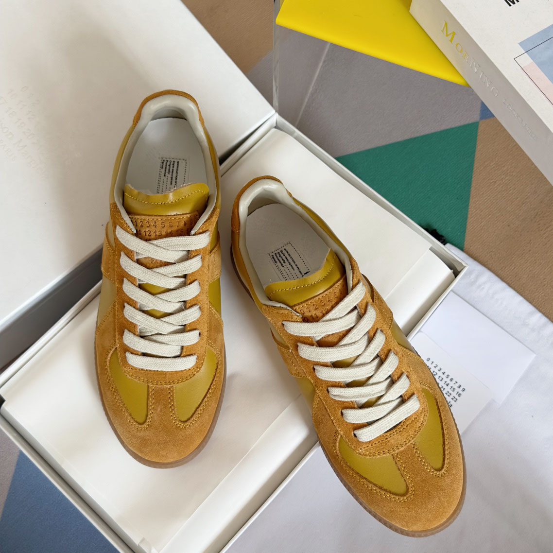 Maison Margiela Yellow Replica Nappa Sneakers - DesignerGu