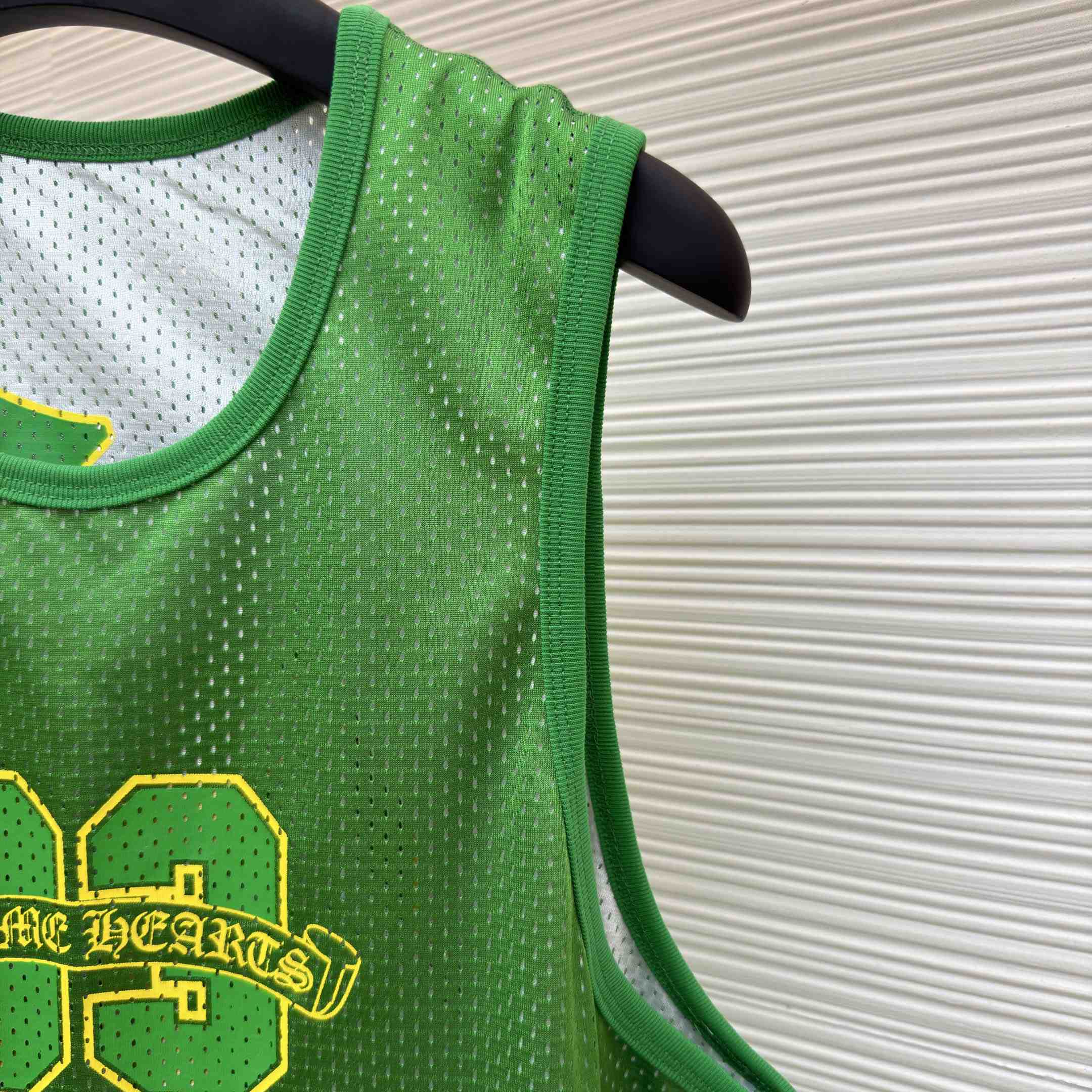 Chrome Hearts Mesh Reversible Basketball Jersey 'Green/White' - DesignerGu