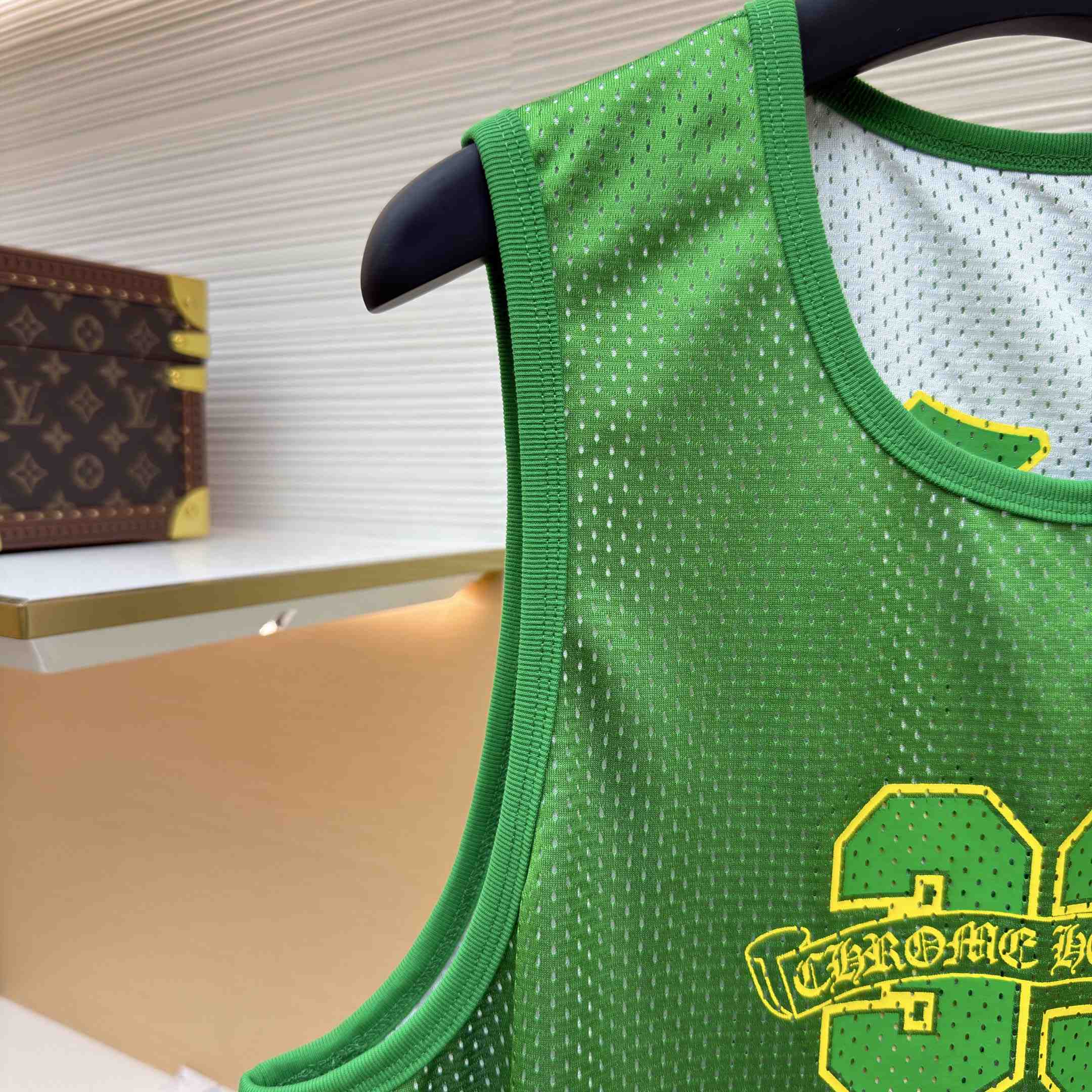 Chrome Hearts Mesh Reversible Basketball Jersey 'Green/White' - DesignerGu