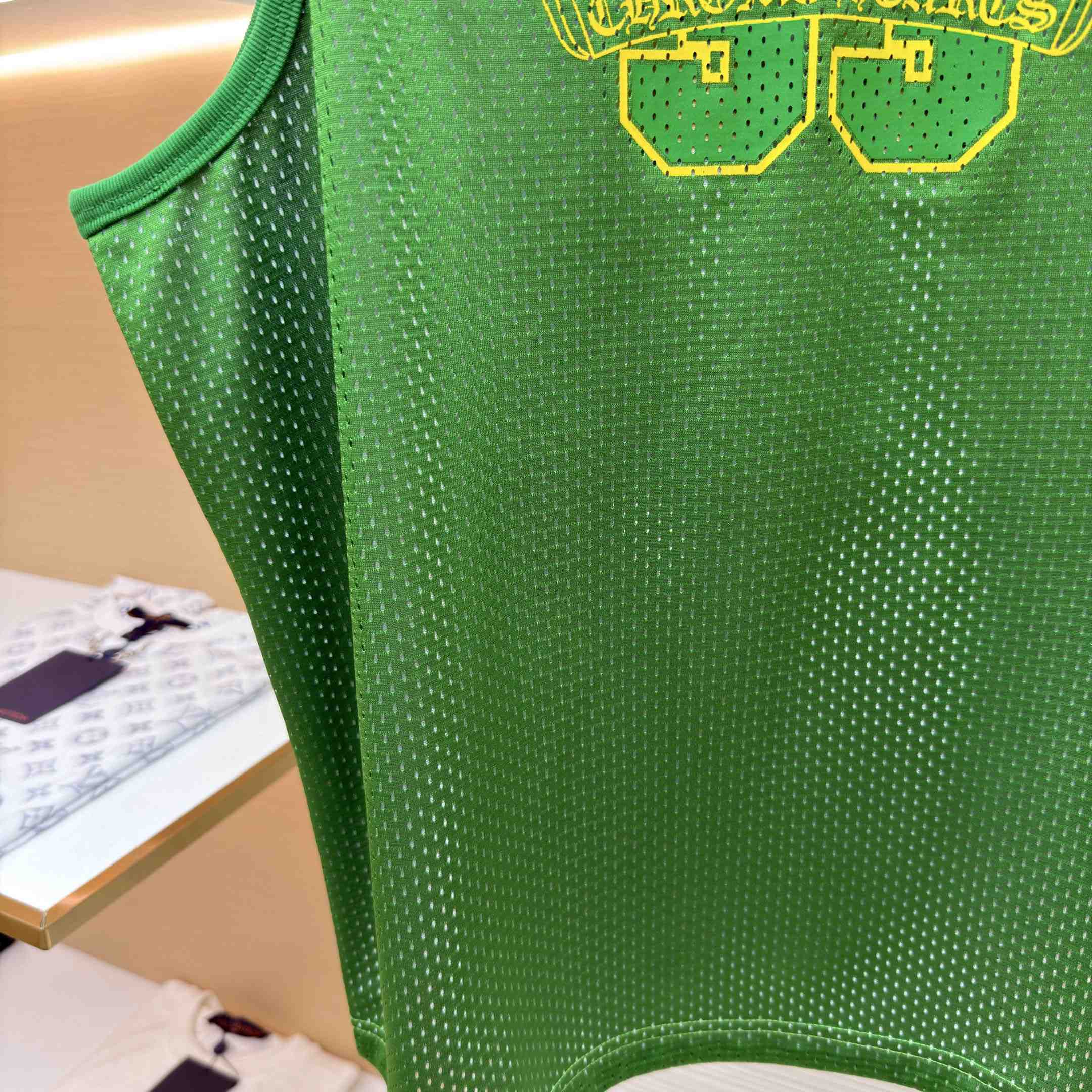 Chrome Hearts Mesh Reversible Basketball Jersey 'Green/White' - DesignerGu