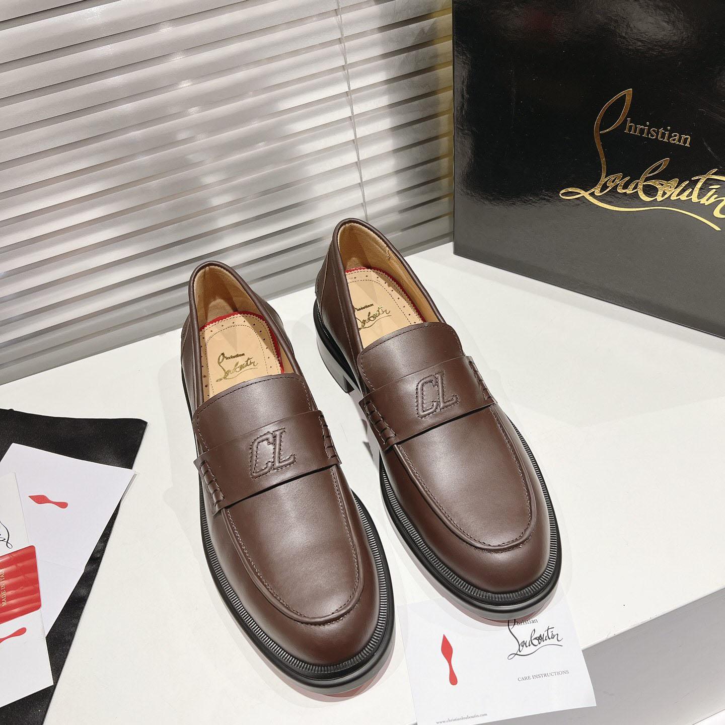 Christian Louboutin Urbino Moc Leather Penny Loafers  - DesignerGu