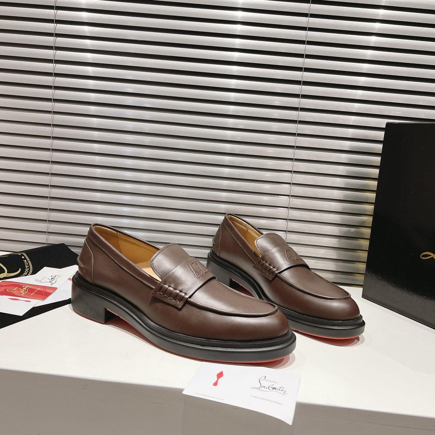 Christian Louboutin Urbino Moc Leather Penny Loafers  - DesignerGu