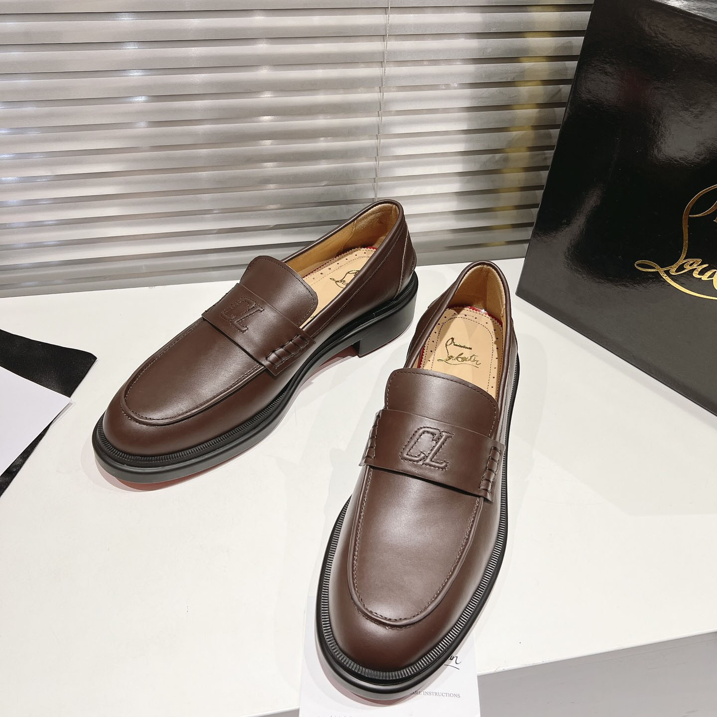 Christian Louboutin Urbino Moc Leather Penny Loafers  - DesignerGu