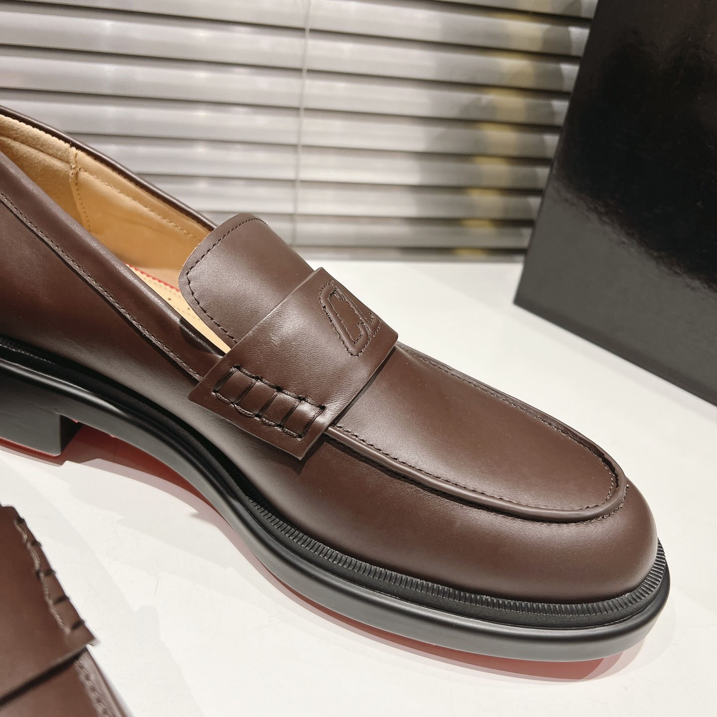 Christian Louboutin Urbino Moc Leather Penny Loafers  - DesignerGu