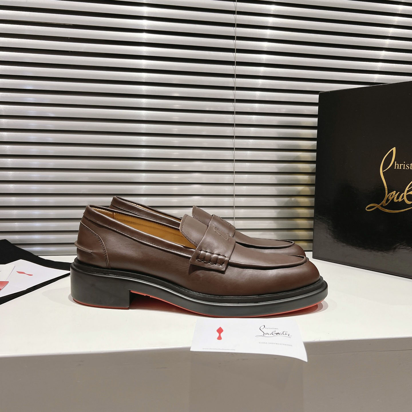 Christian Louboutin Urbino Moc Leather Penny Loafers  - DesignerGu