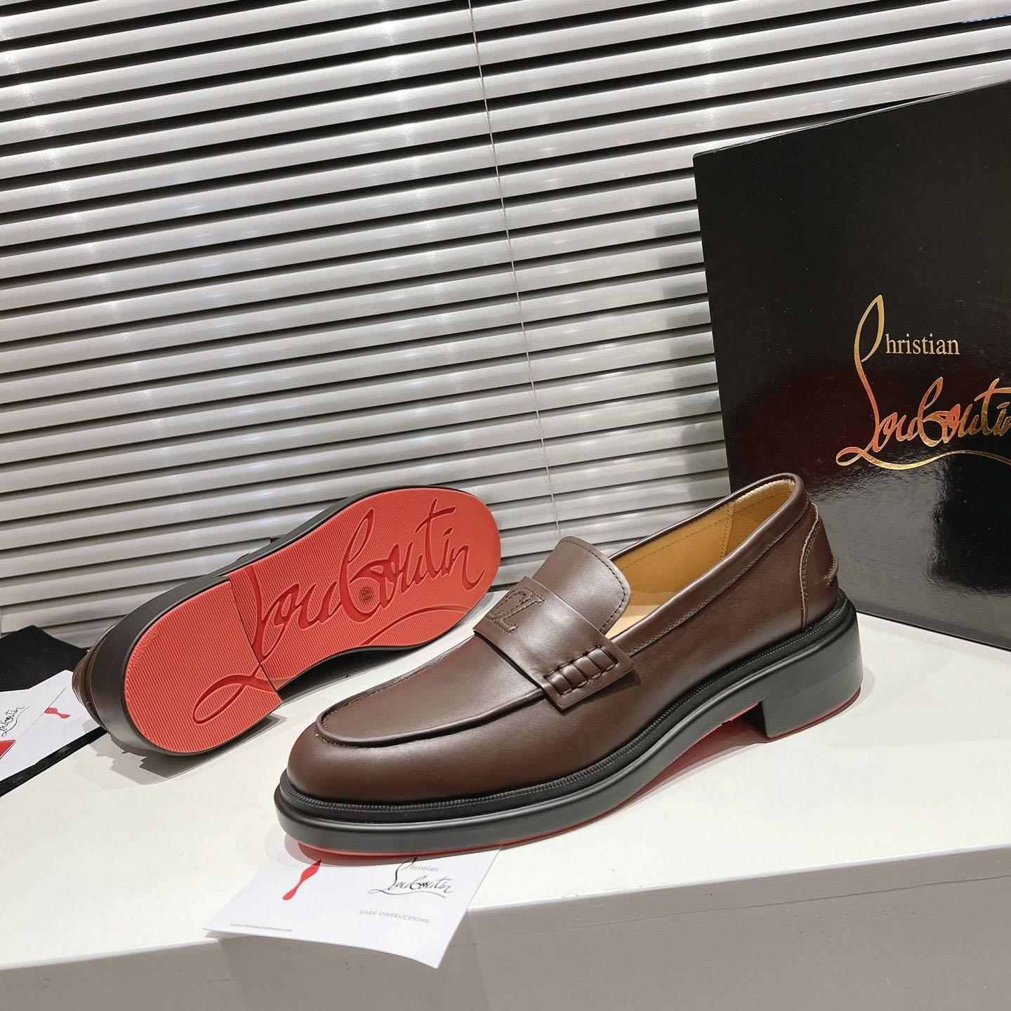 Christian Louboutin Urbino Moc Leather Penny Loafers  - DesignerGu