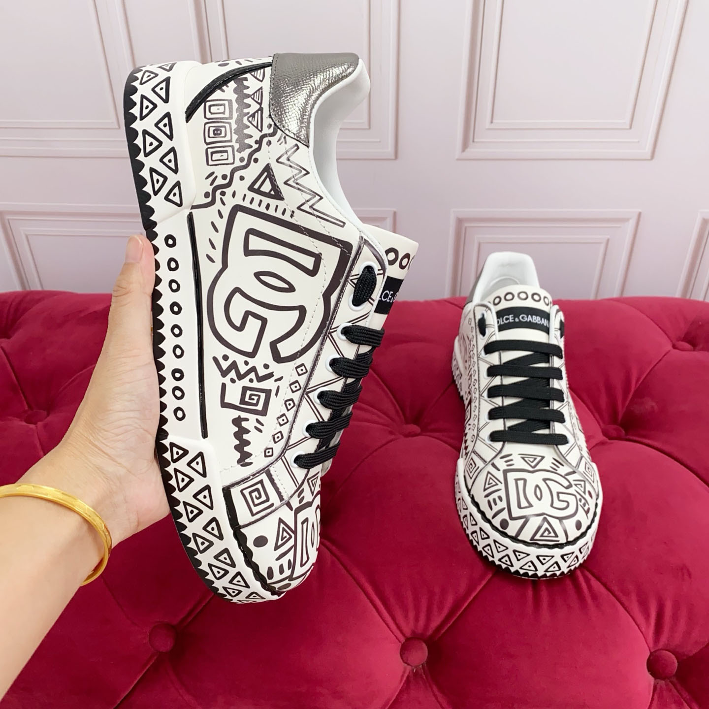 Dolce & Gabbana Portofino Calfskin Sneakers - DesignerGu