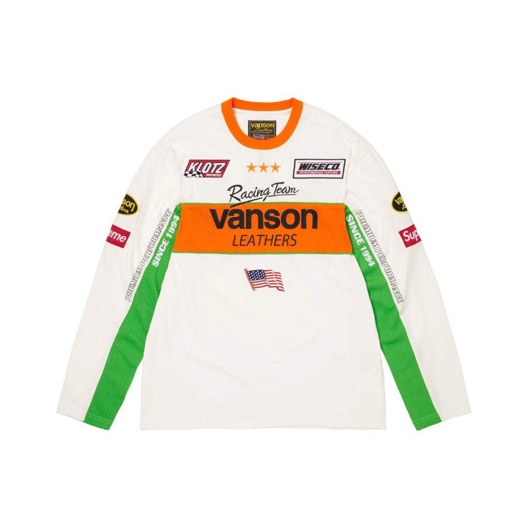 Supreme x Vanson Leathers Long-Sleeve Top 'White' - DesignerGu