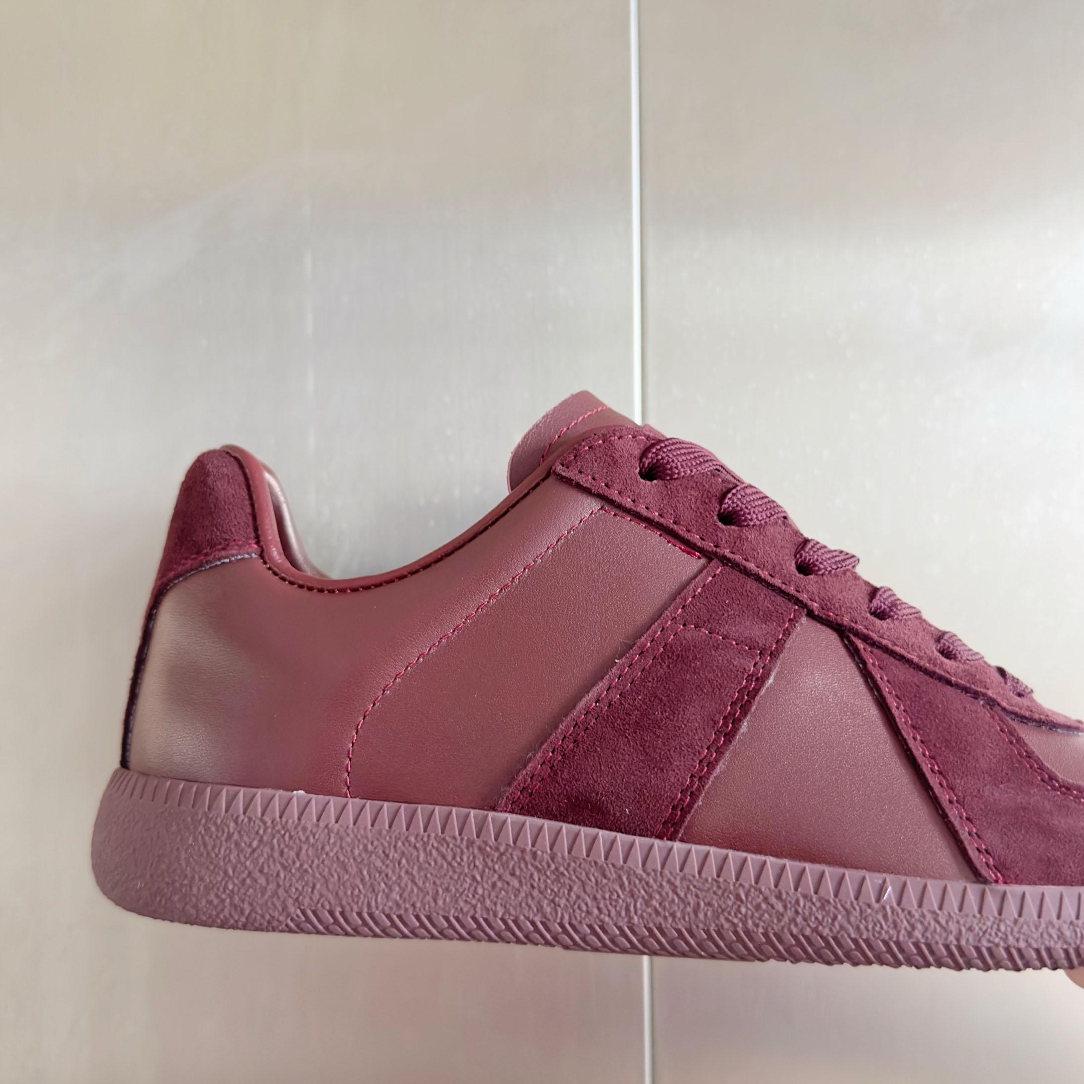 Maison Margiela Replica Leather And Suede Sneakers - DesignerGu