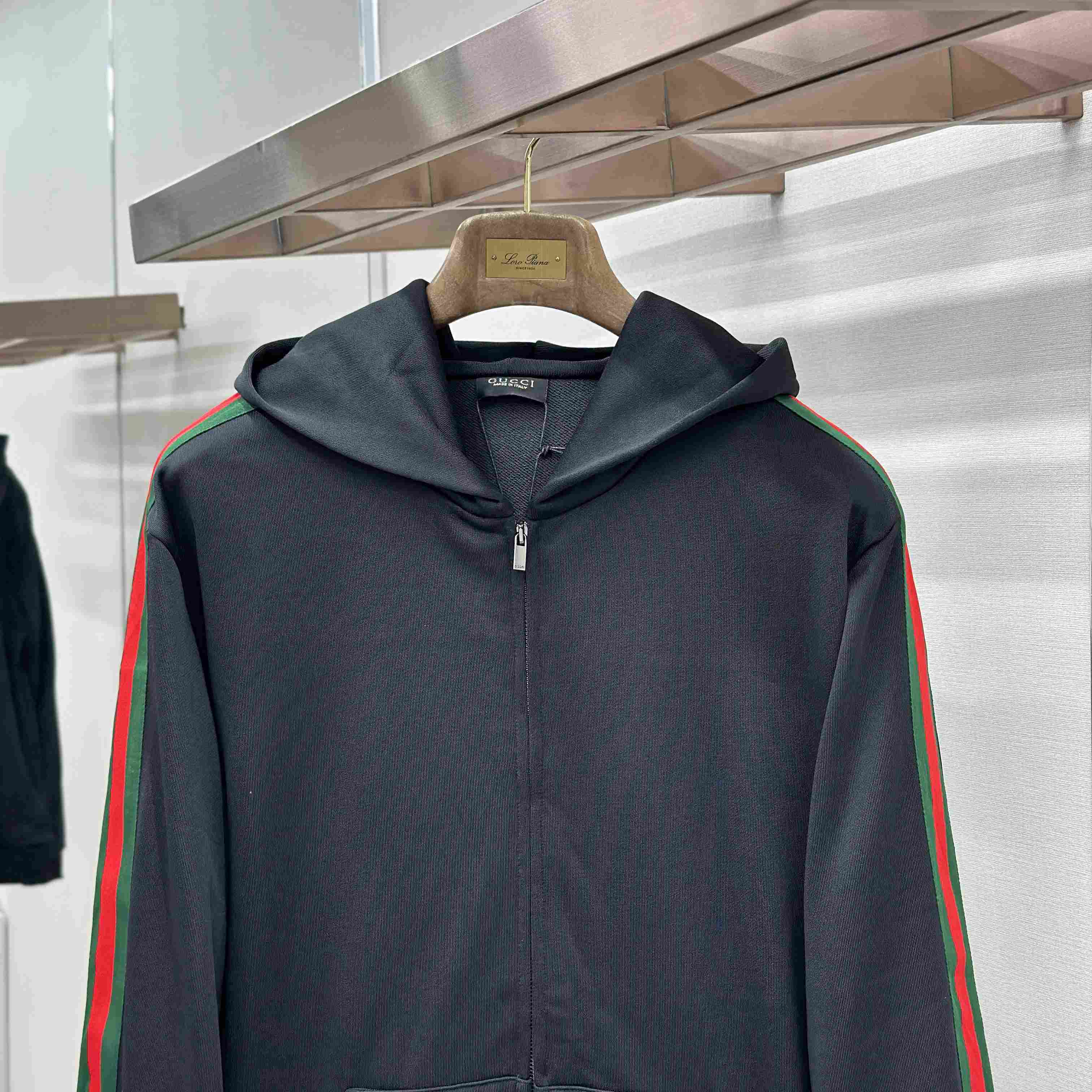 Gucci Silk Cotton Jersey Zip Jacket With Web - DesignerGu