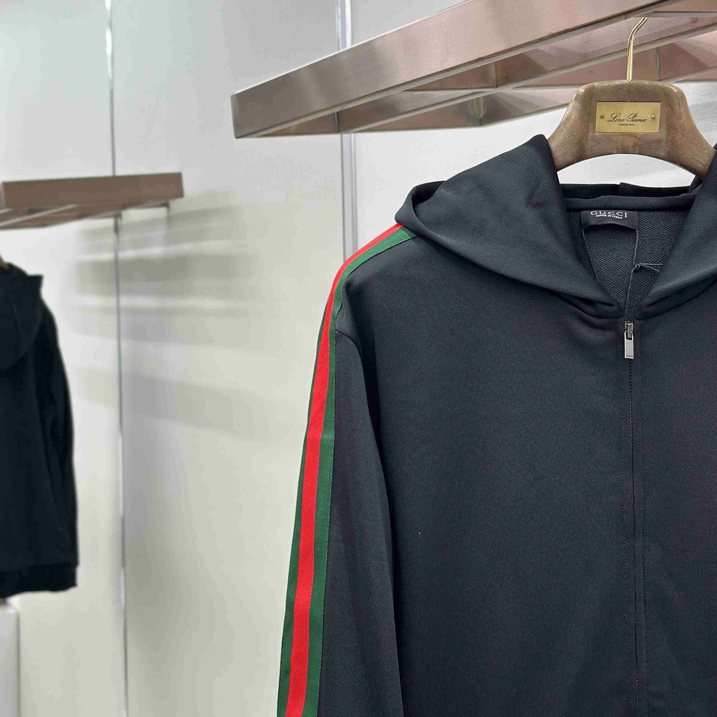 Gucci Silk Cotton Jersey Zip Jacket With Web - DesignerGu
