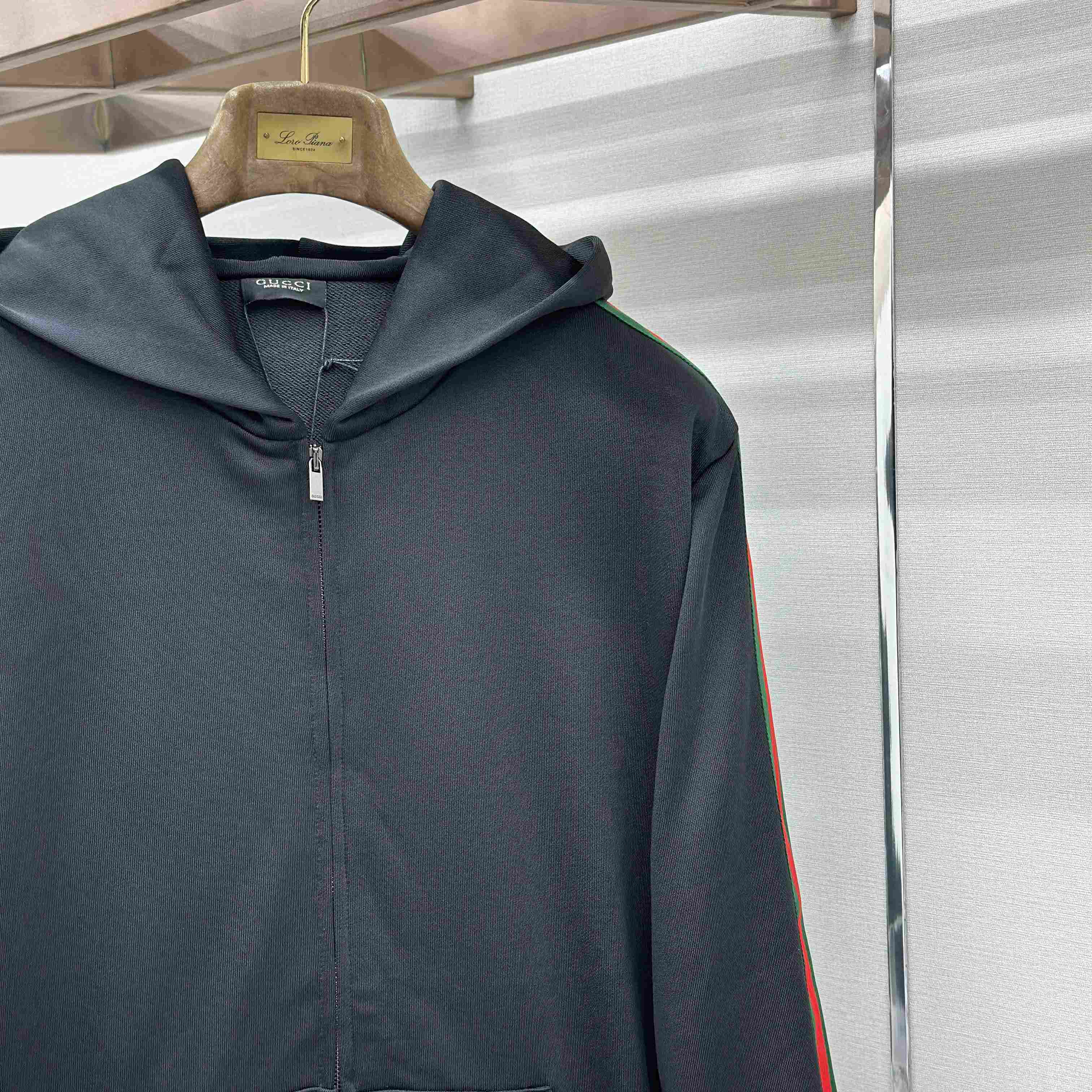 Gucci Silk Cotton Jersey Zip Jacket With Web - DesignerGu