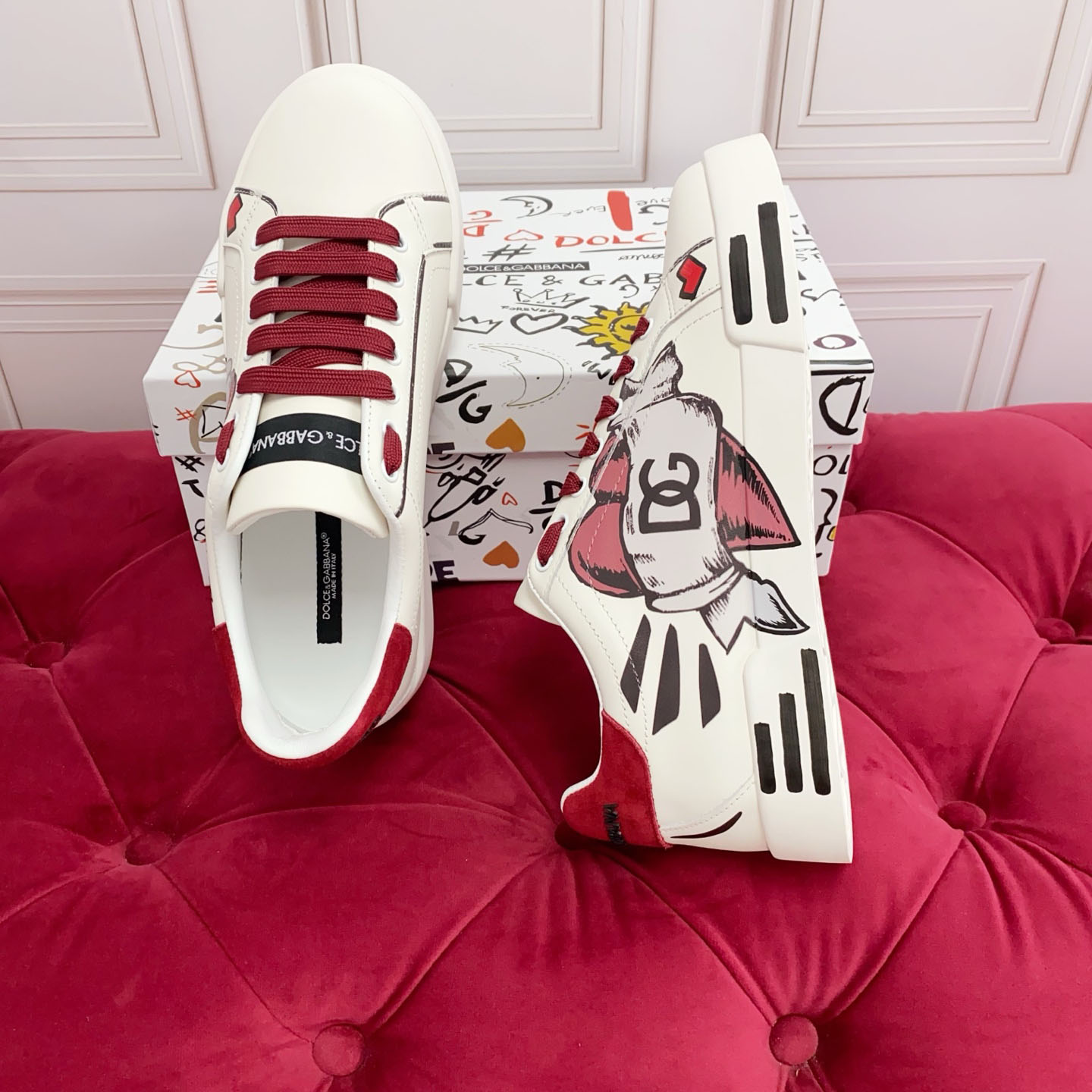 Dolce & Gabbana Portofino Light Strobel Nappa Calfskin Sneakers - DesignerGu