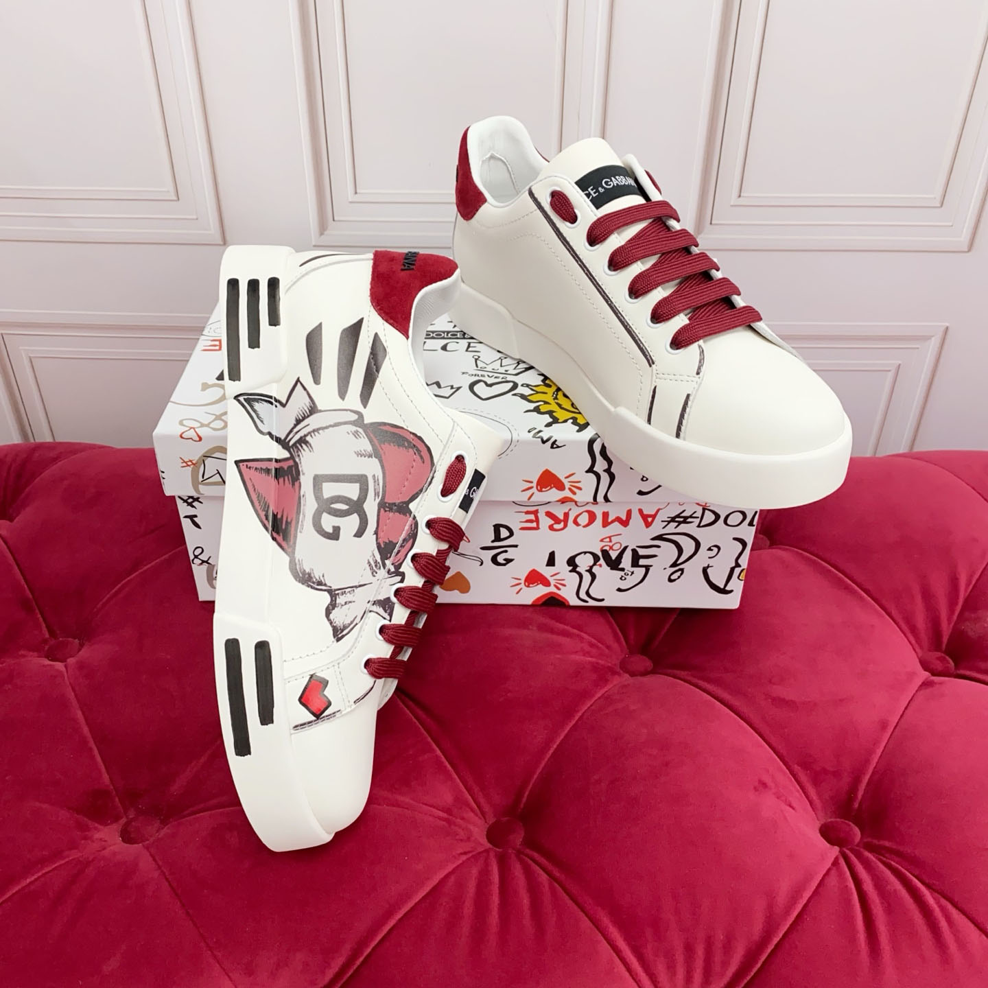 Dolce & Gabbana Portofino Light Strobel Nappa Calfskin Sneakers - DesignerGu
