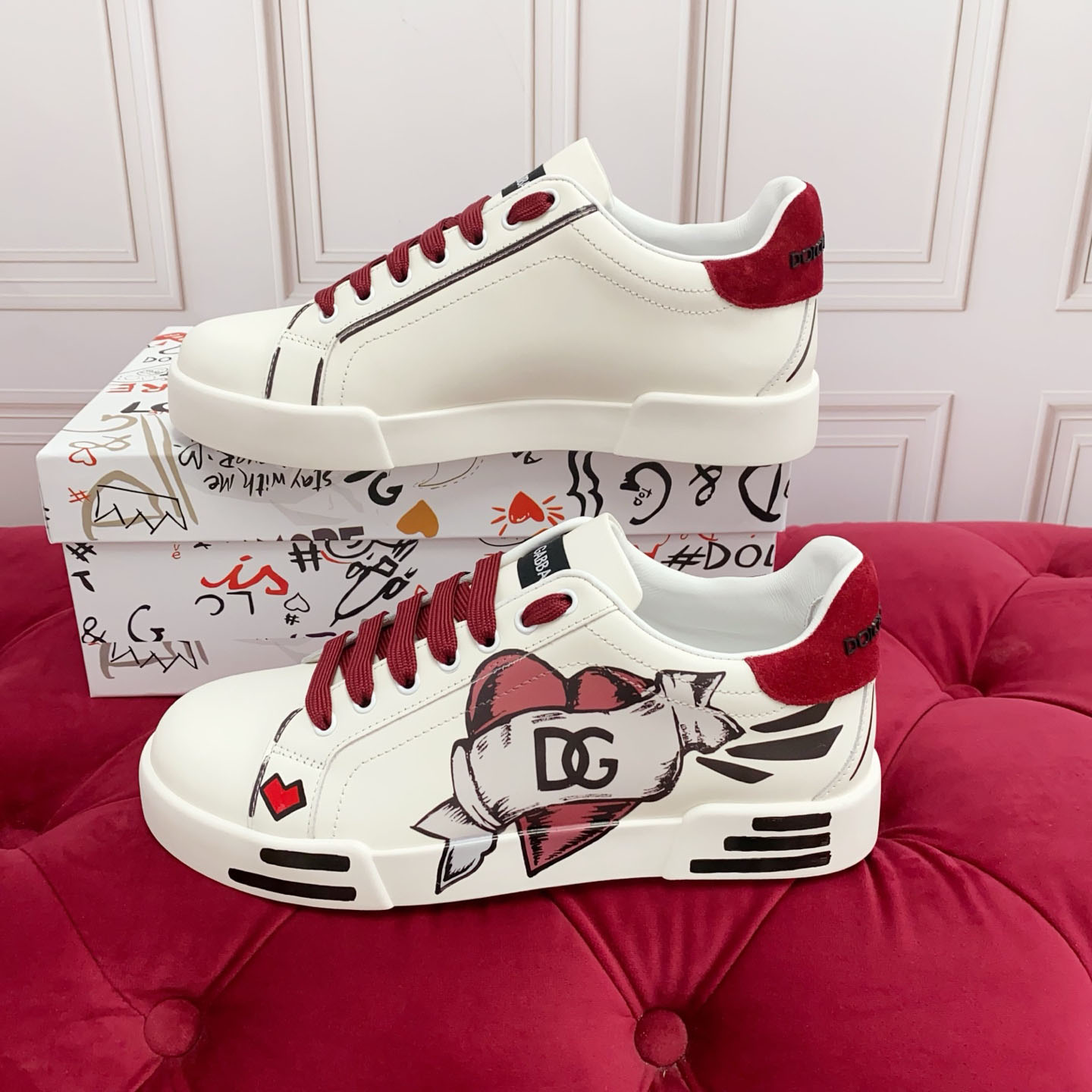 Dolce & Gabbana Portofino Light Strobel Nappa Calfskin Sneakers - DesignerGu