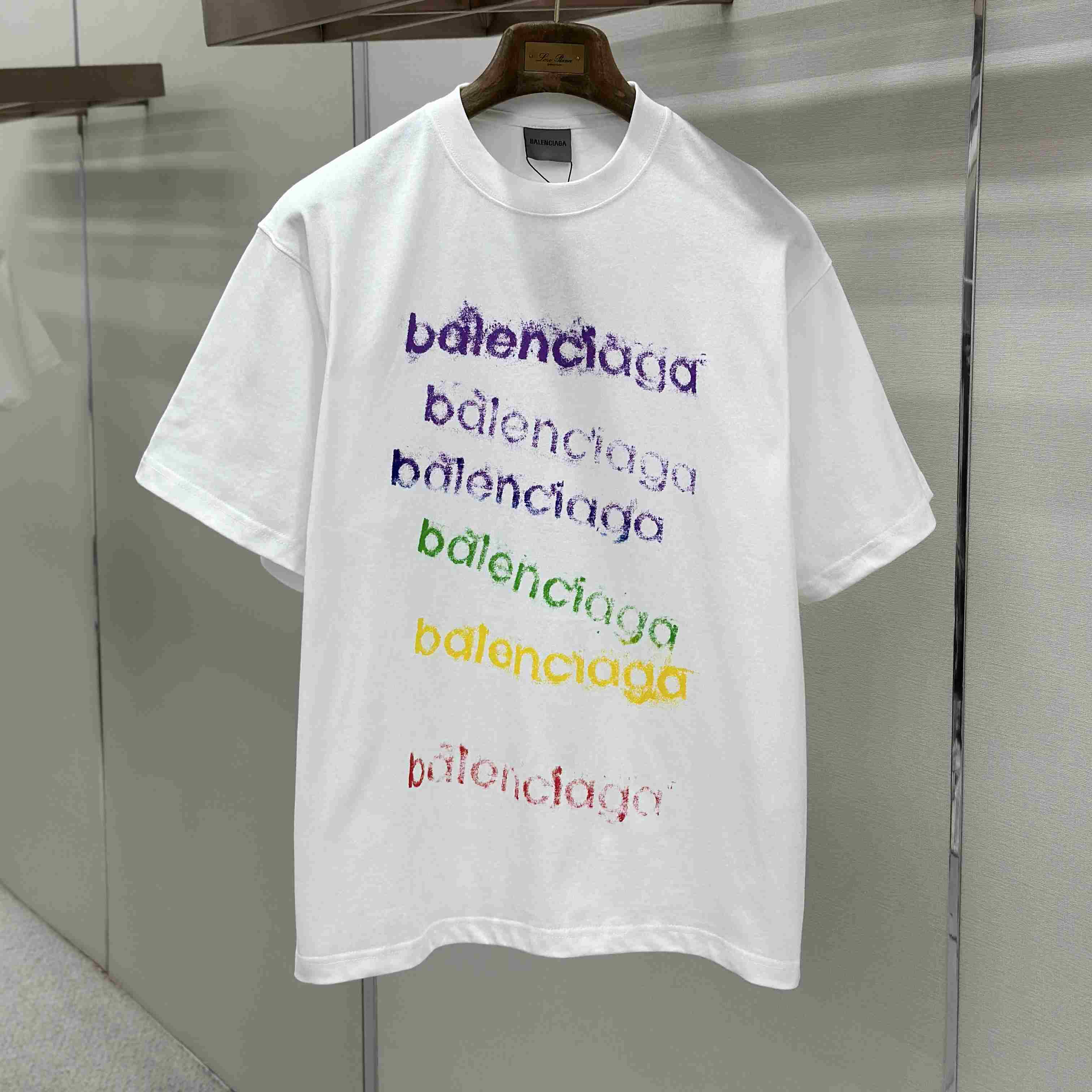 Balenciaga Logo Cotton Jersey T-shirt  - DesignerGu