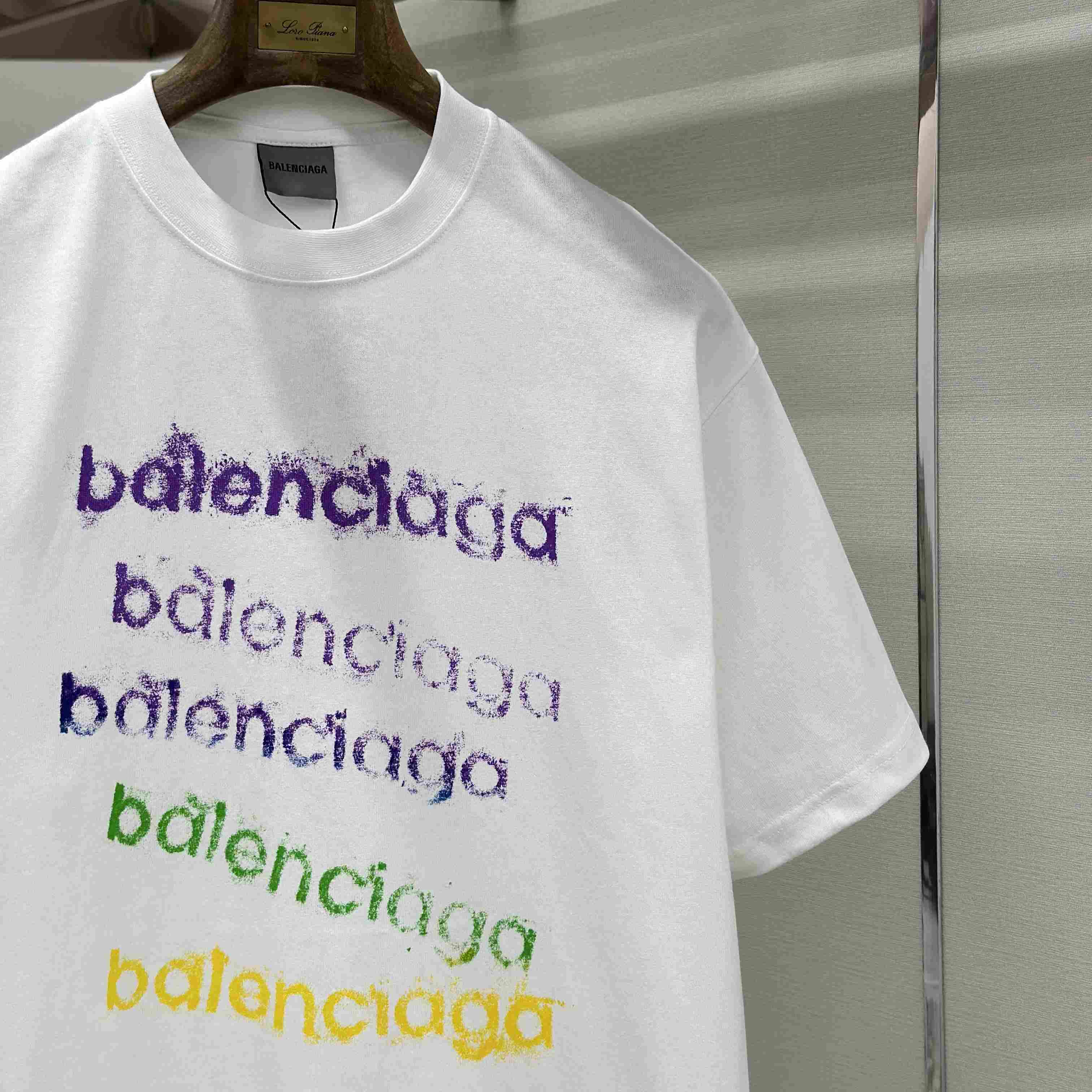 Balenciaga Logo Cotton Jersey T-shirt  - DesignerGu