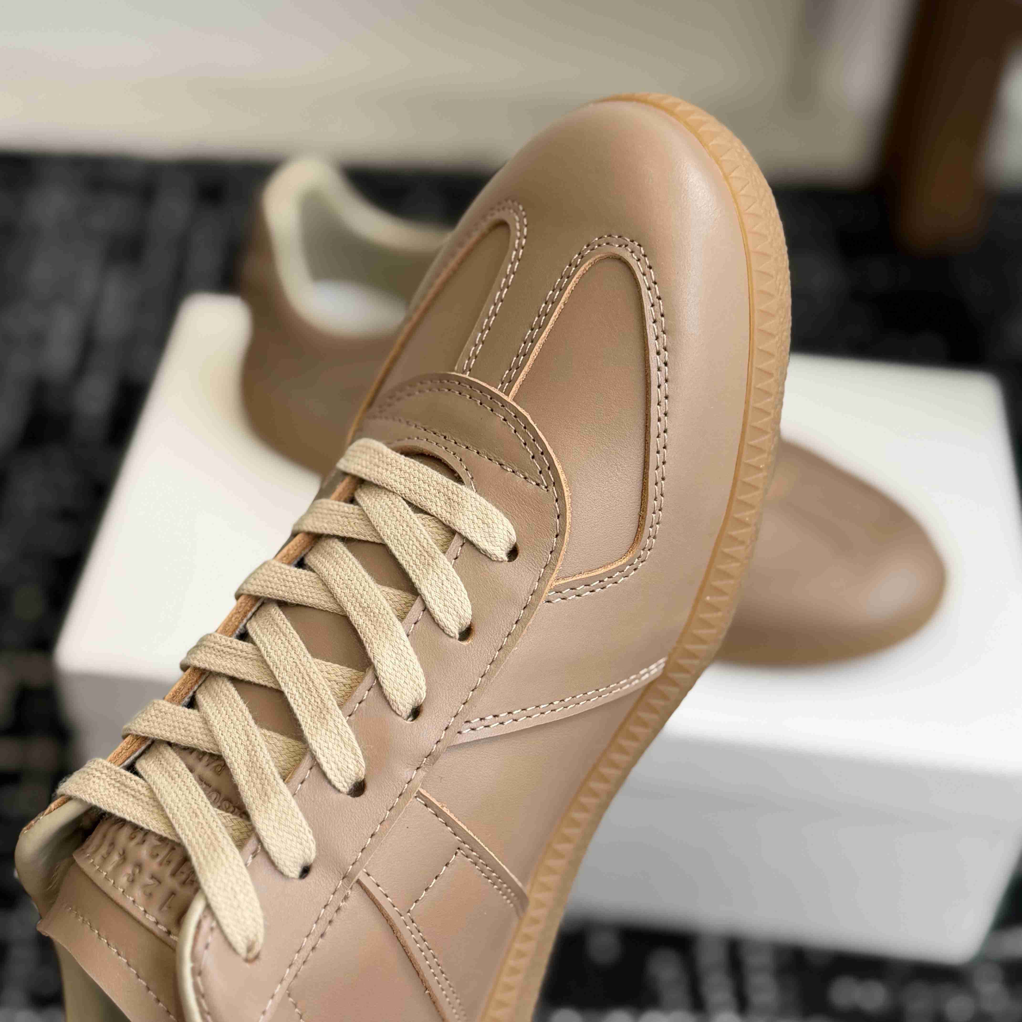 Maison Margiela Leather Replica Sneakers - DesignerGu