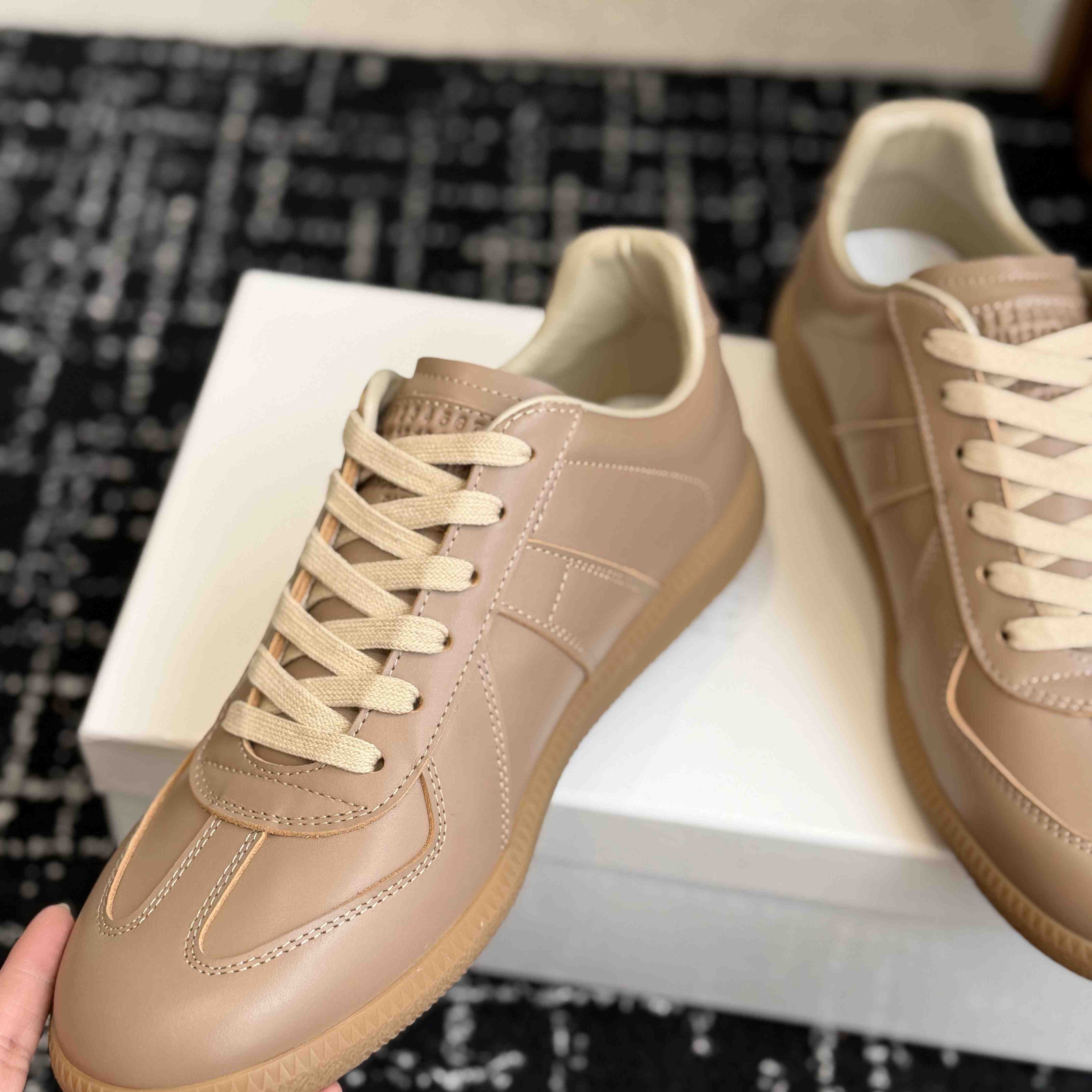 Maison Margiela Leather Replica Sneakers - DesignerGu