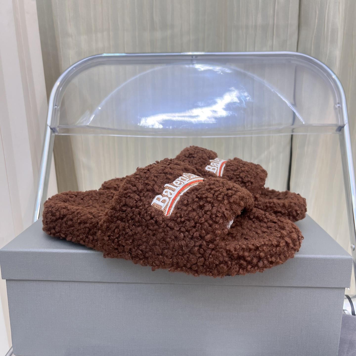 Balenciaga Furry Slide Sandals - DesignerGu