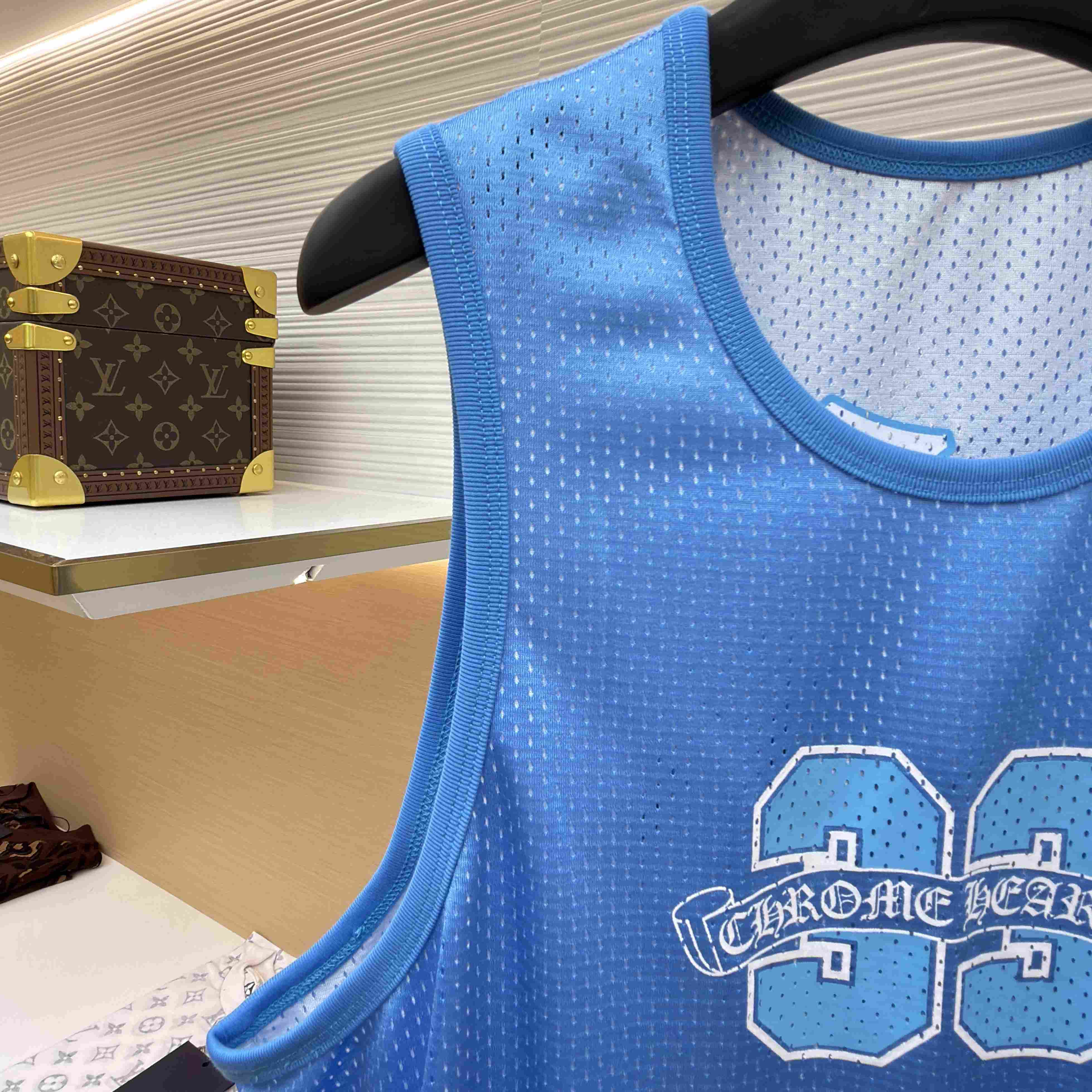 Chrome Hearts Mesh Reversible Jersey Blue Tank Top - DesignerGu