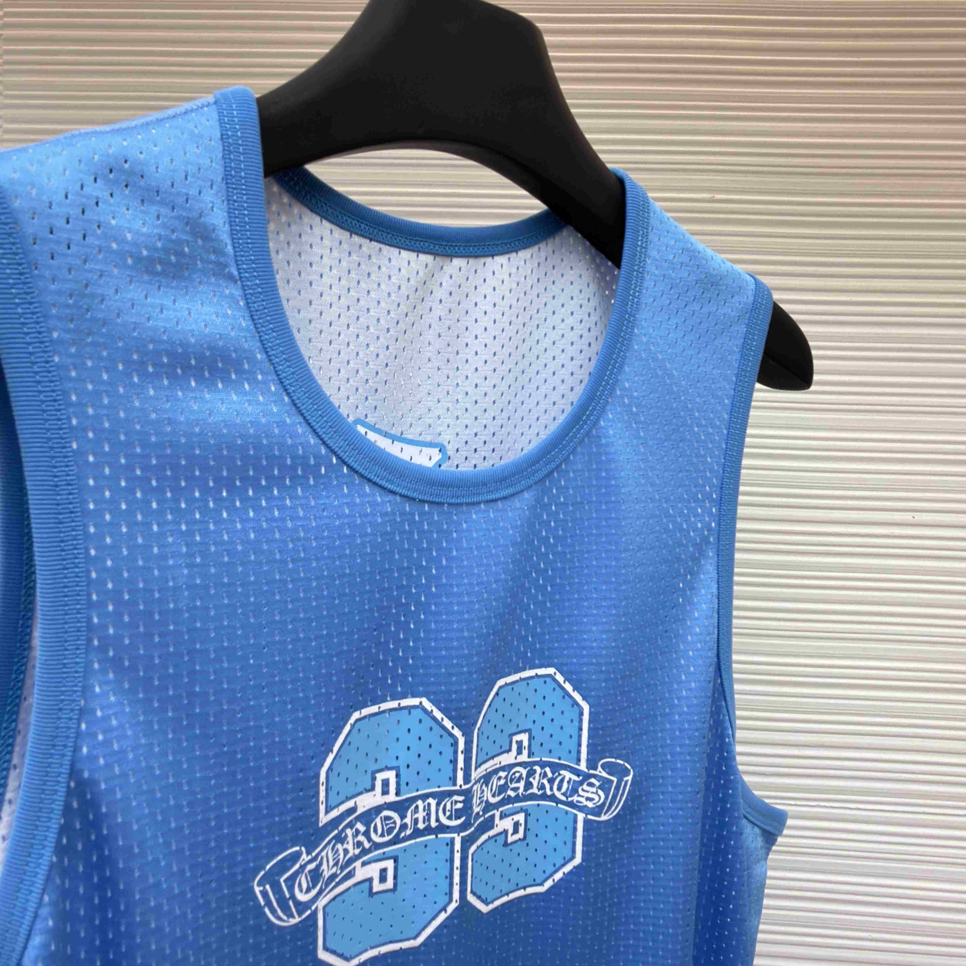 Chrome Hearts Mesh Reversible Jersey Blue Tank Top - DesignerGu