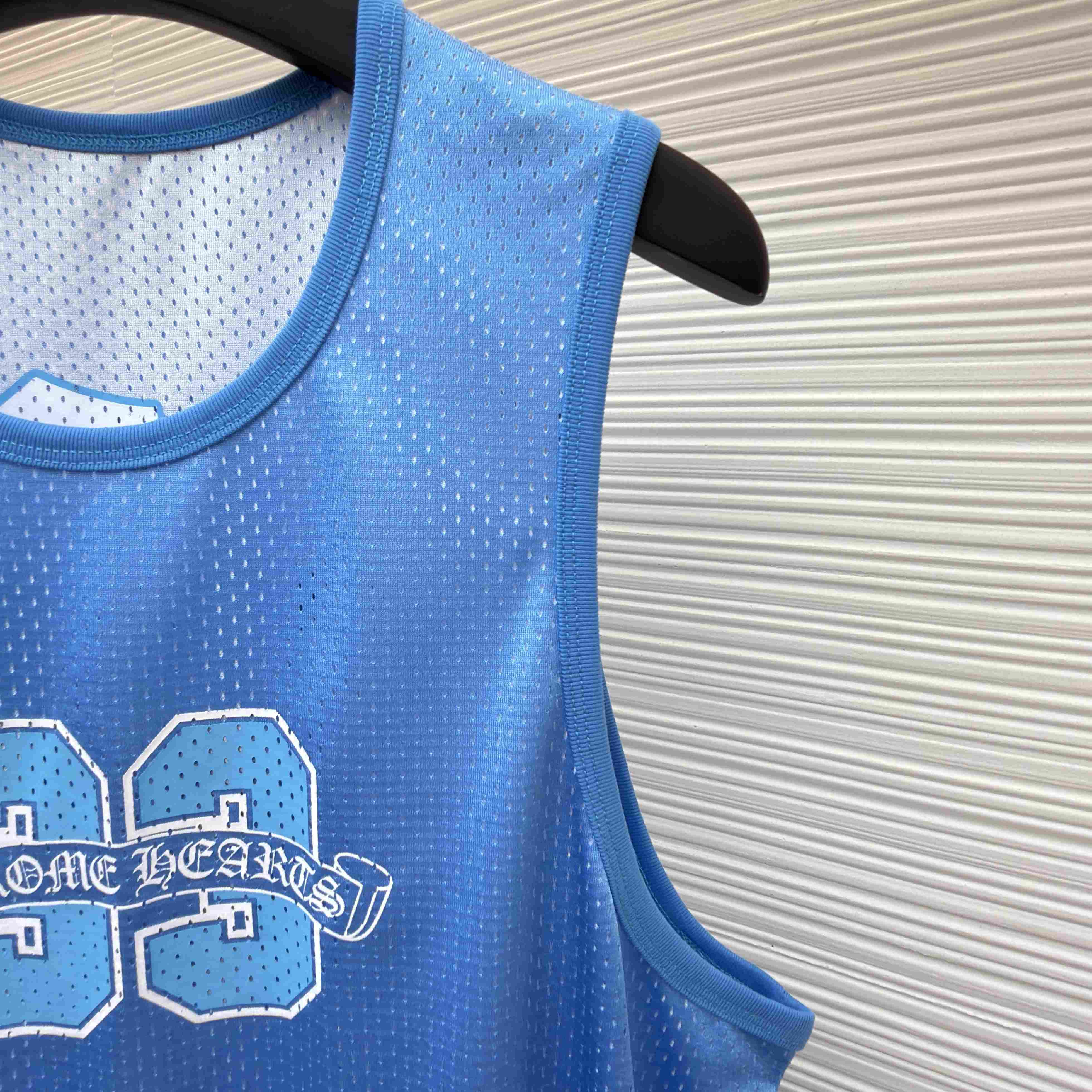 Chrome Hearts Mesh Reversible Jersey Blue Tank Top - DesignerGu