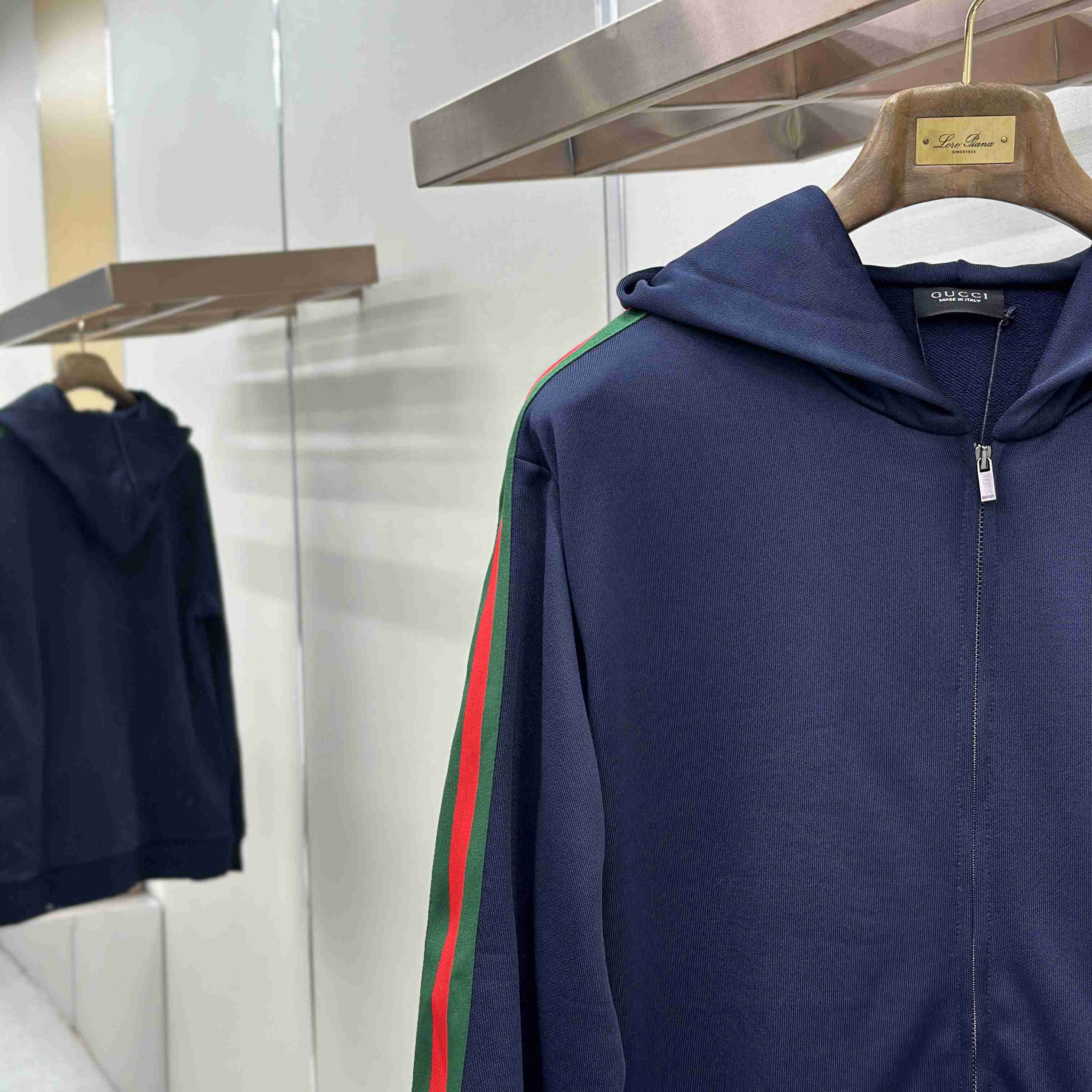 Gucci Silk Cotton Jersey Zip Jacket With Web - DesignerGu