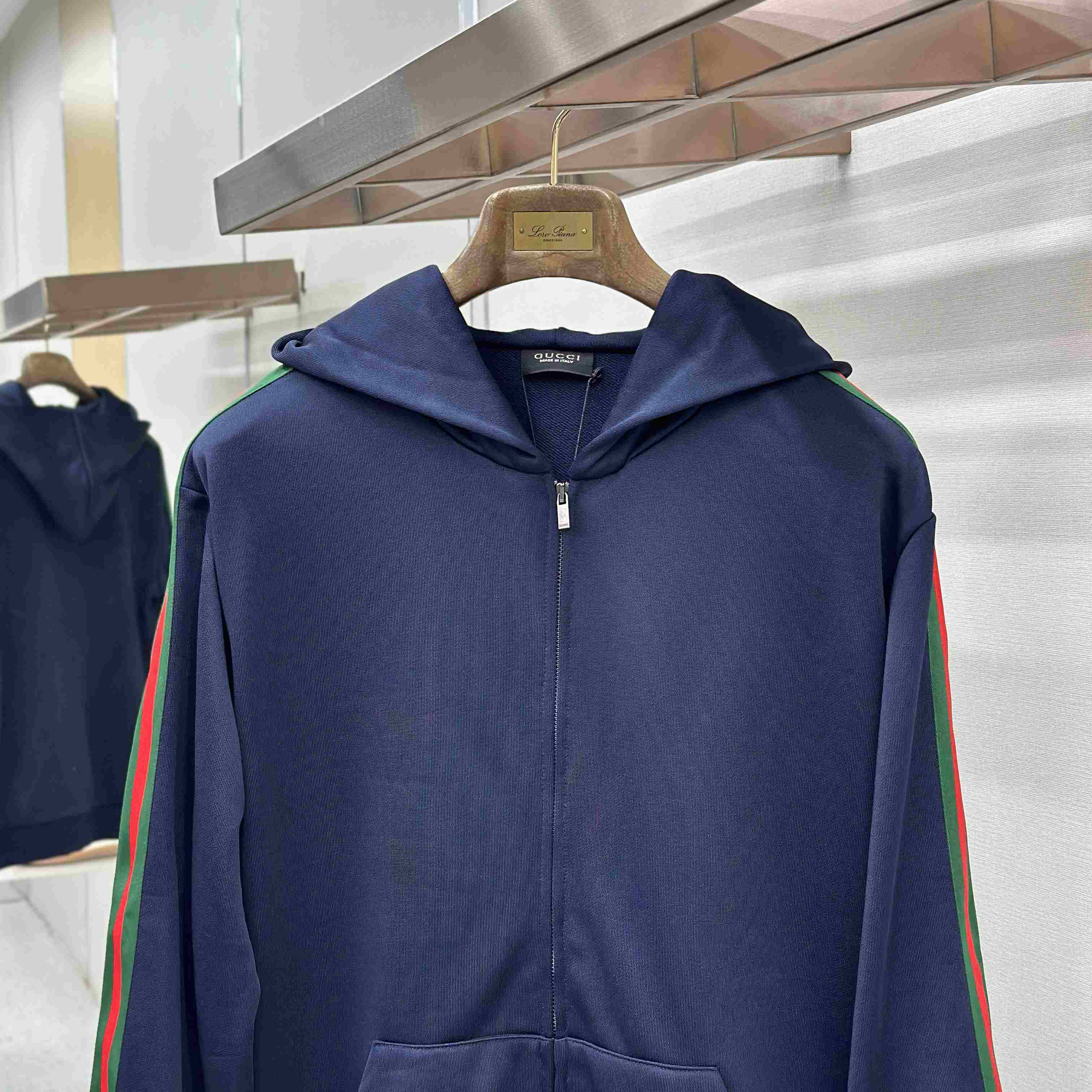 Gucci Silk Cotton Jersey Zip Jacket With Web - DesignerGu