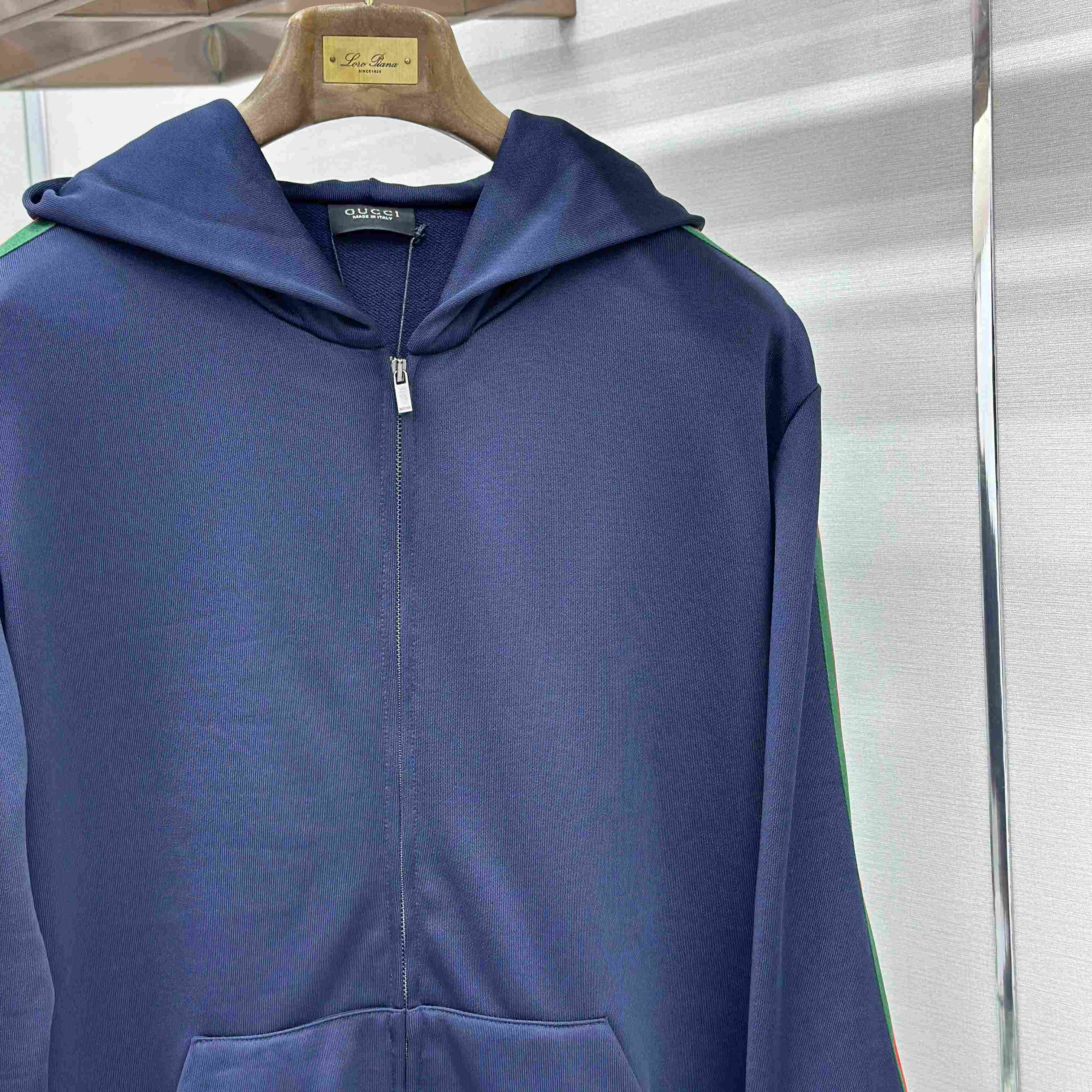 Gucci Silk Cotton Jersey Zip Jacket With Web - DesignerGu