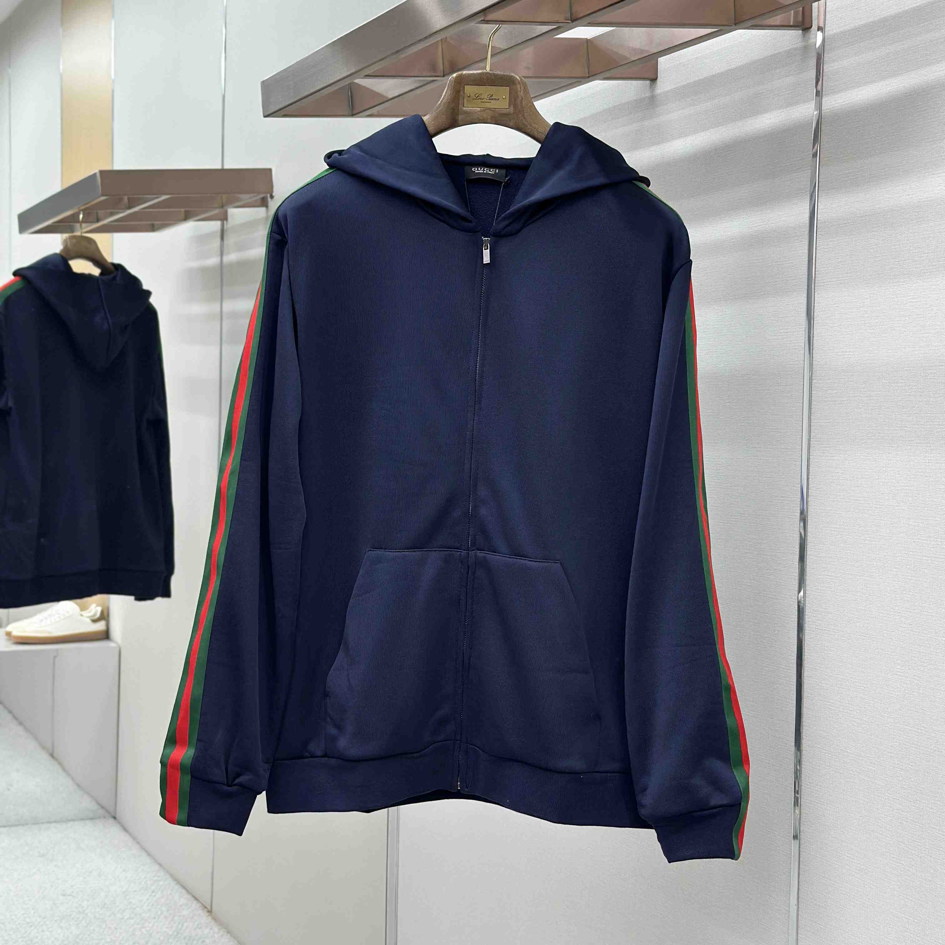 Gucci Silk Cotton Jersey Zip Jacket With Web - DesignerGu