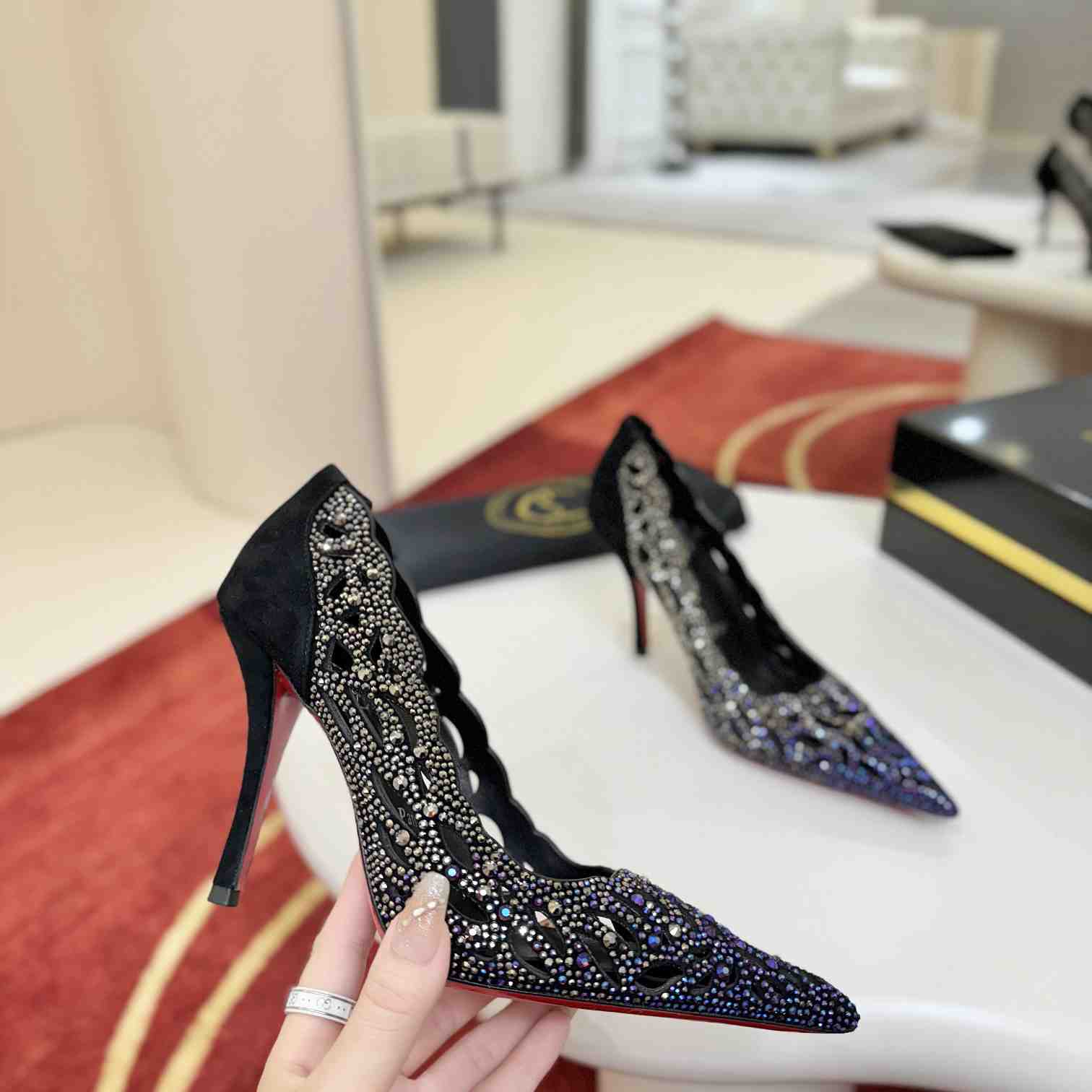 Christian Louboutin Lasera Strass Pump 100 mm  - DesignerGu